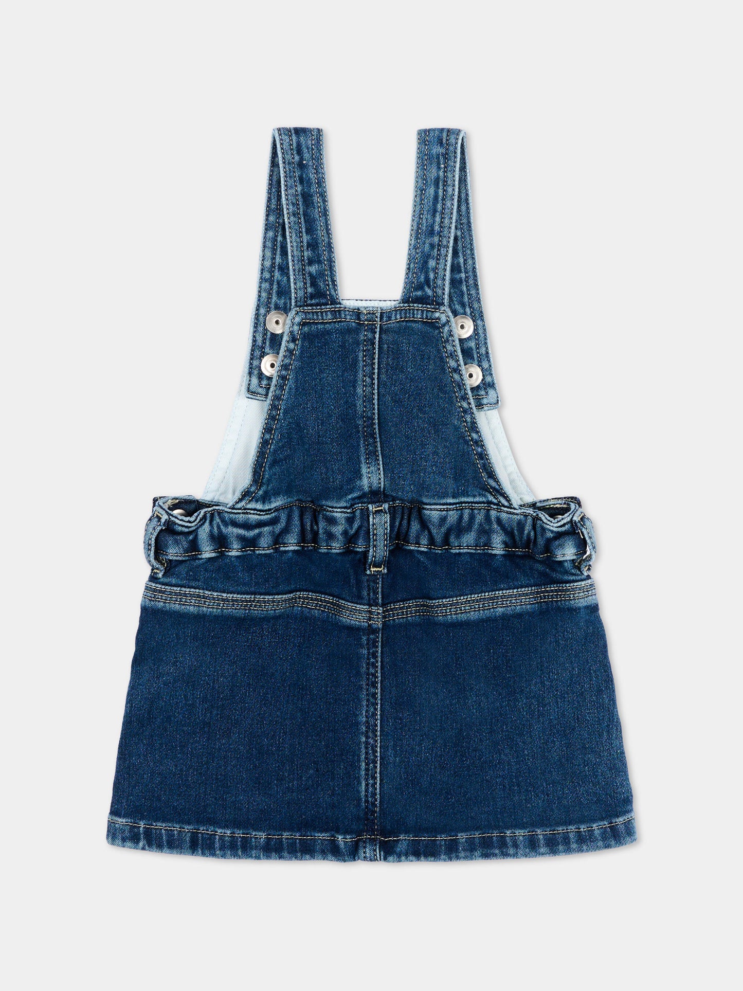 Salopette denim per neonata con logo,Diesel,K00719 KXBR0 K01