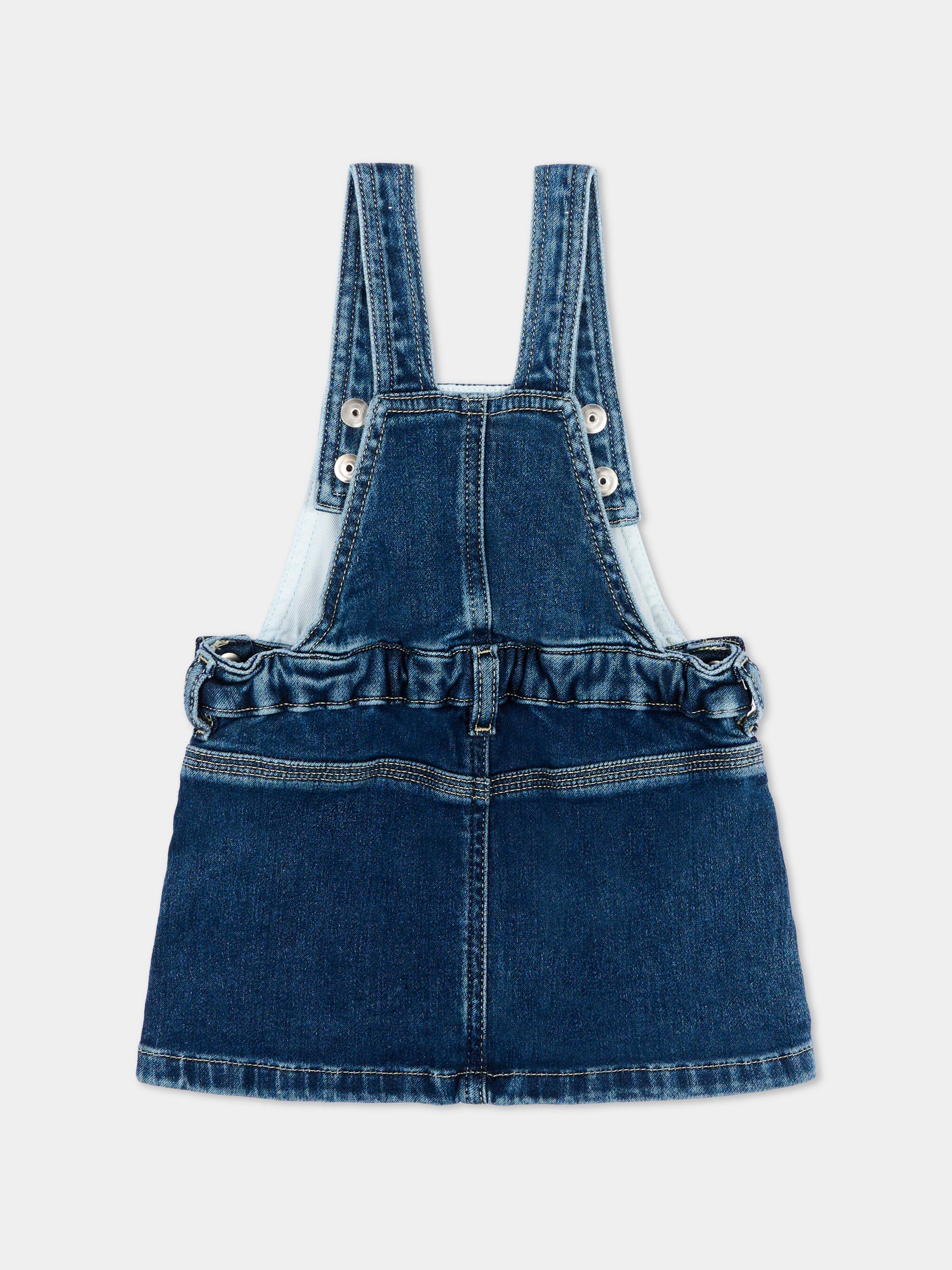 Salopette denim per neonata con logo,Diesel,K00719 KXBR0 K01