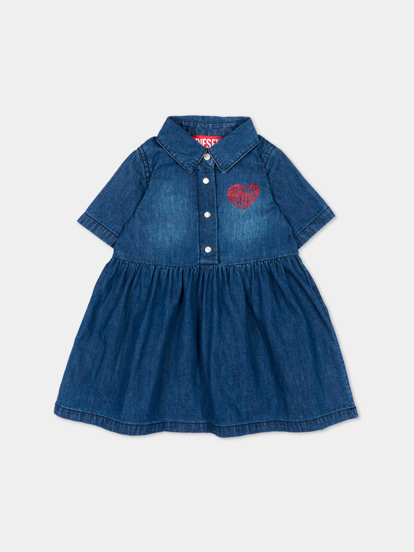 Vestito denim per neonata con cuore,Diesel,K00720 KXBRW K01