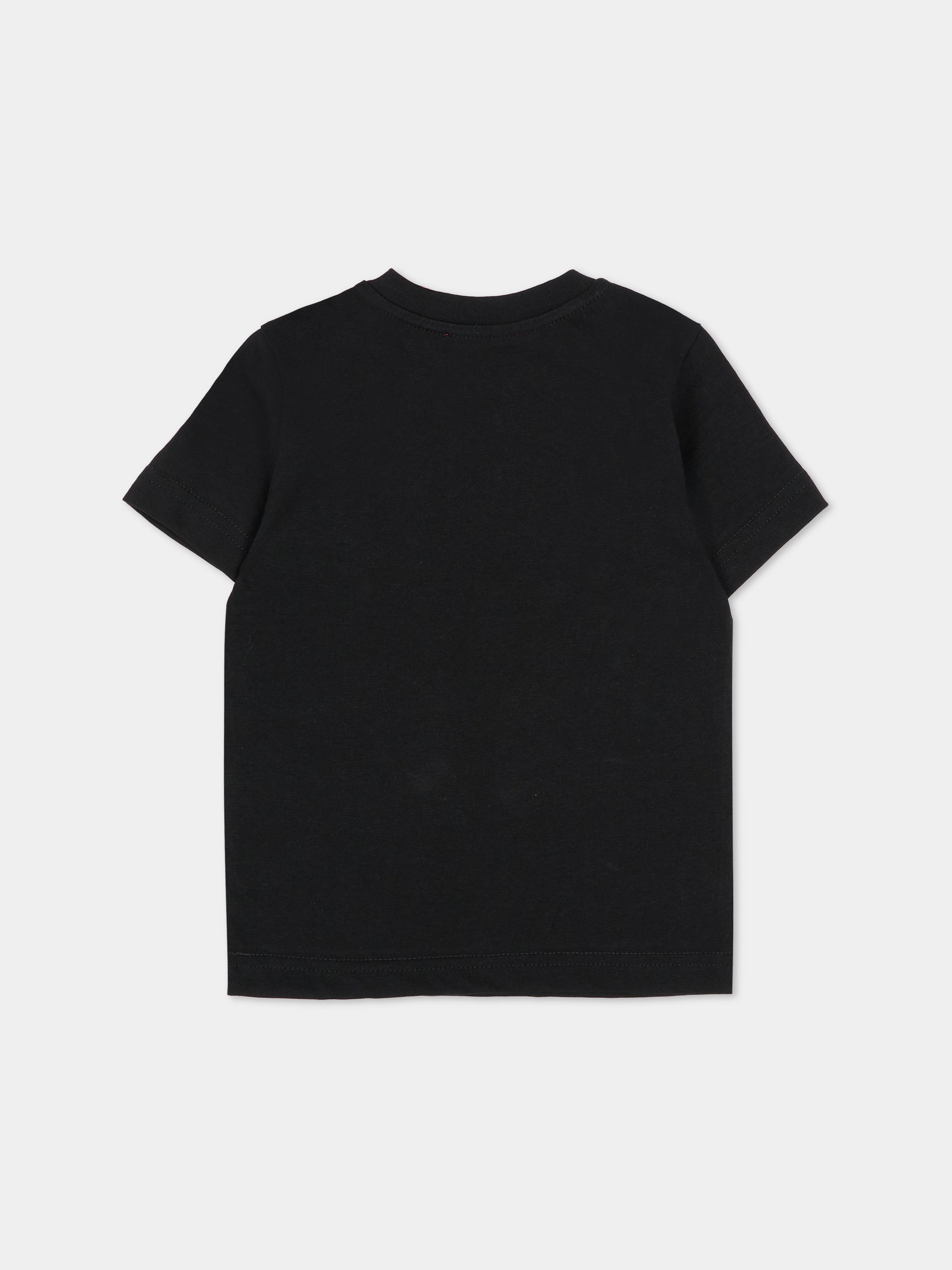 T-shirt nera per neonato con logo,Diesel,K00758 00YI9 K900