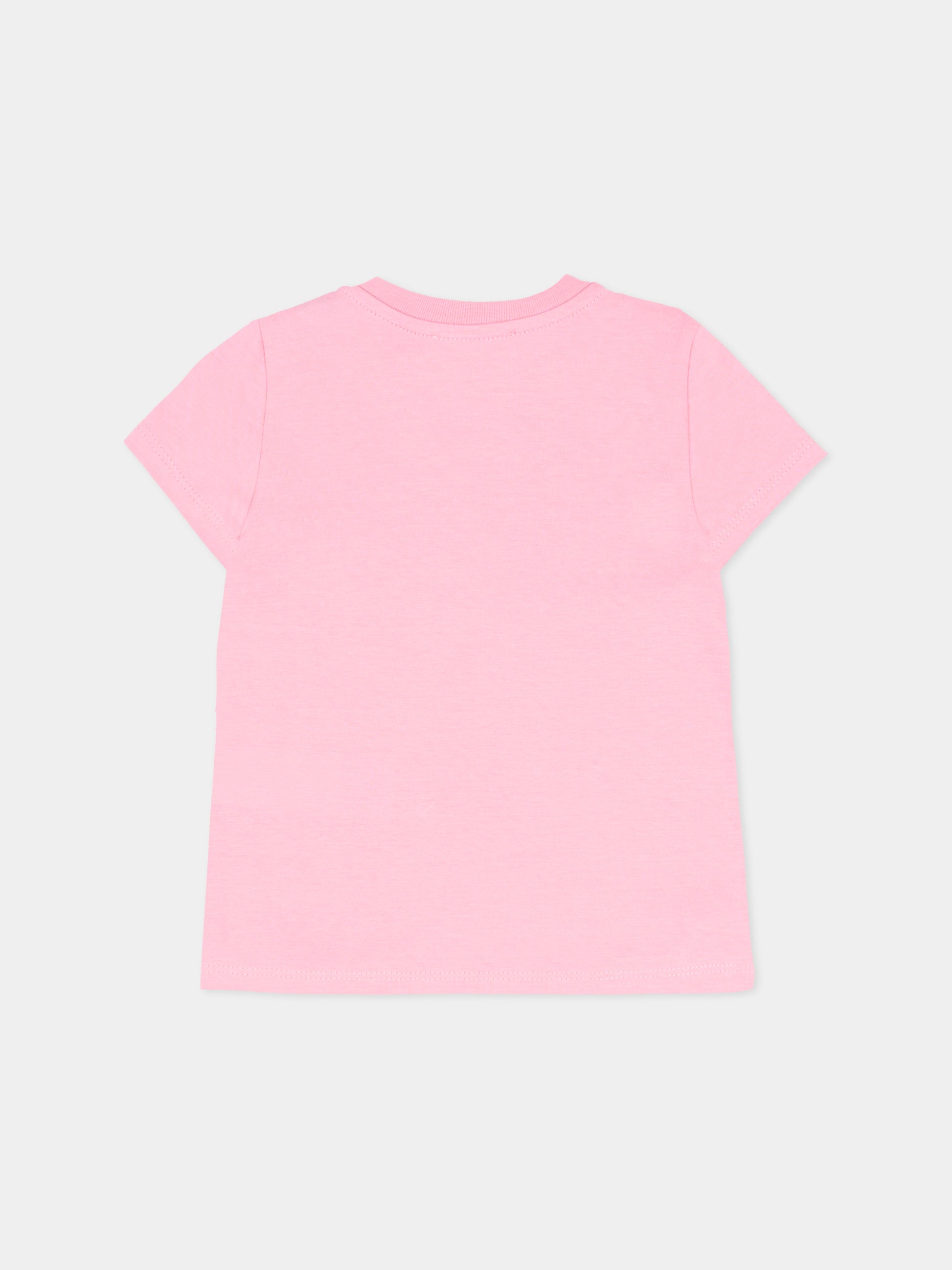 T-shirt rosa per neonata con logo,Diesel,K00766 00YI9 K309
