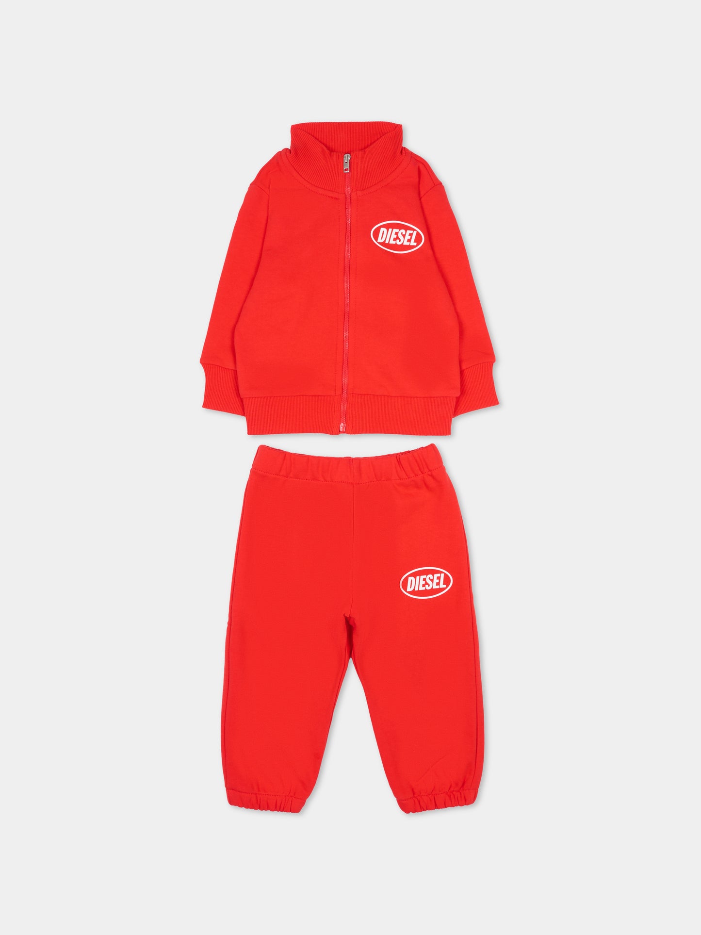 Completo rosso per neonati con logo,Diesel,K00804 KYAVF K405