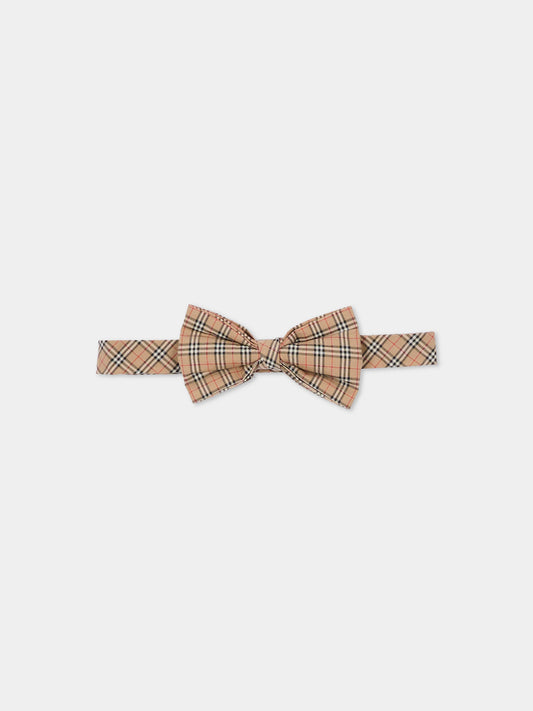 Papillon beige per bambino con check vintage,Burberry Kids,8117780 A7028