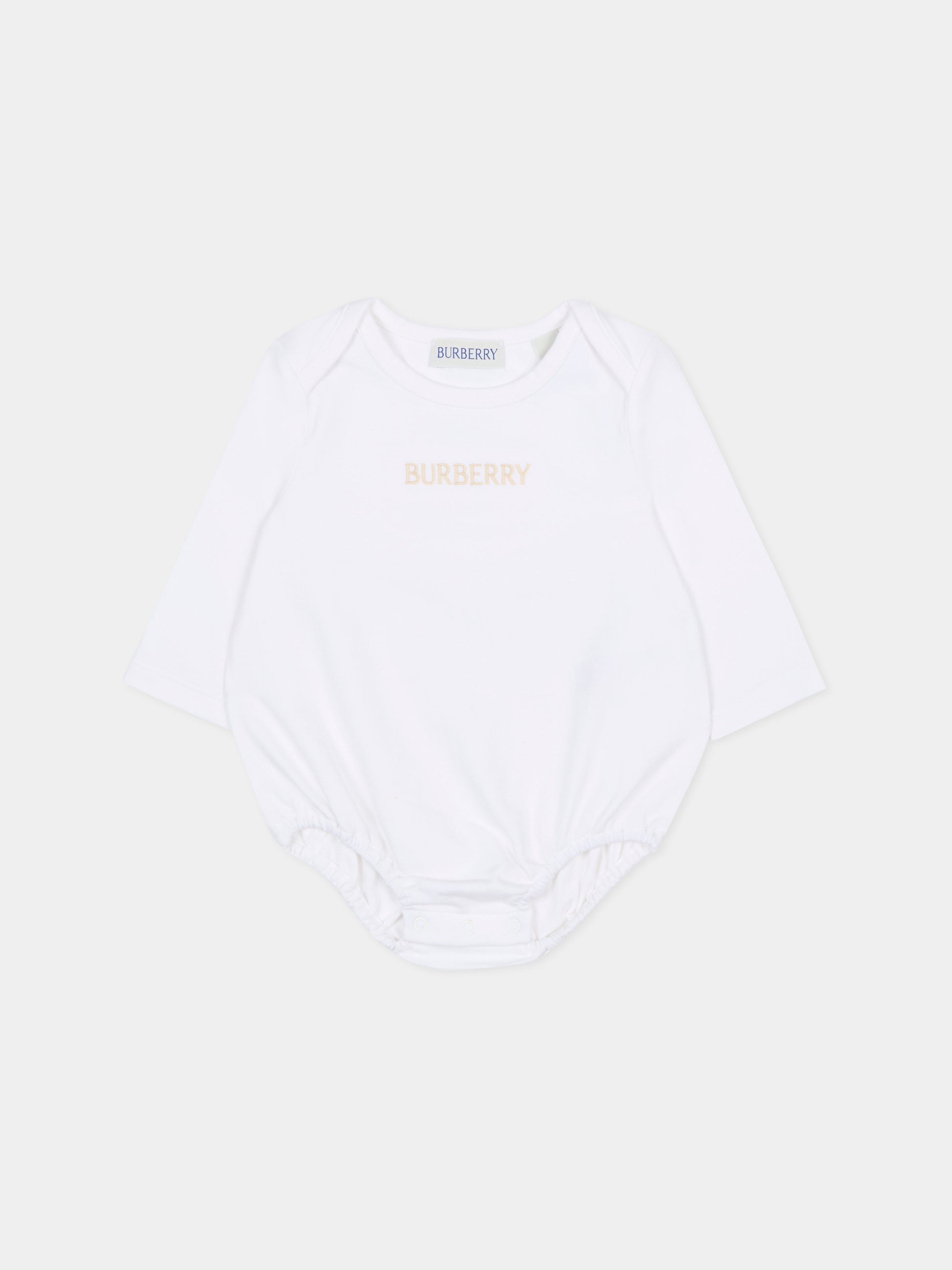 Salopette beige per neonato con check vintage,Burberry Kids,8117965 B9368
