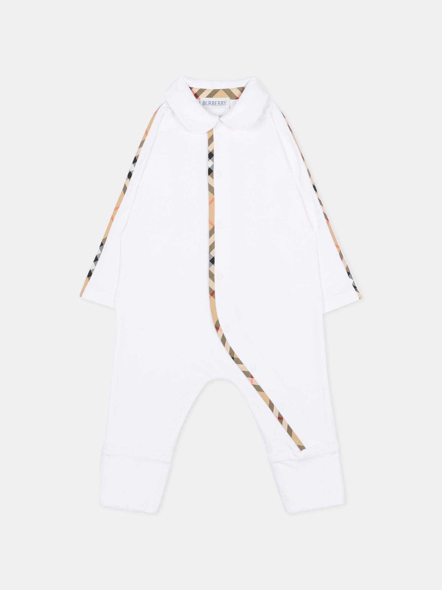 Set tutina bianco per neonati check vintage