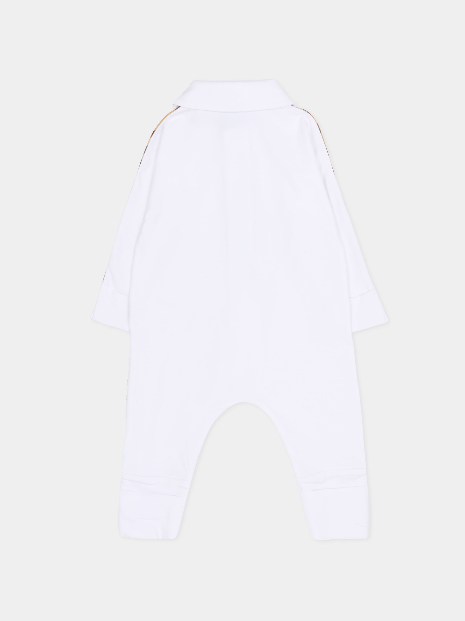 Set tutine bianca per neonati con check vintage,Burberry Kids,8119819 A1464