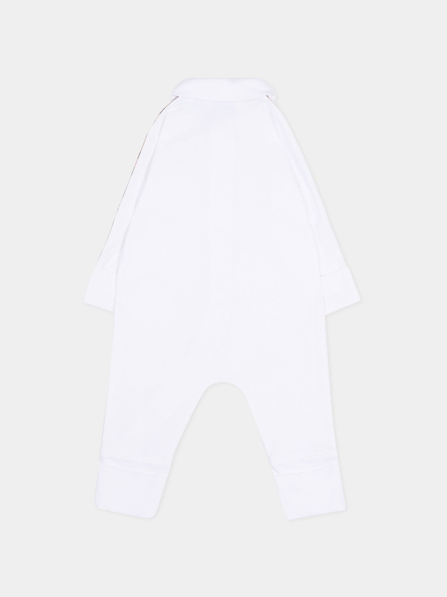 Set tutina bianco per neonati check vintage