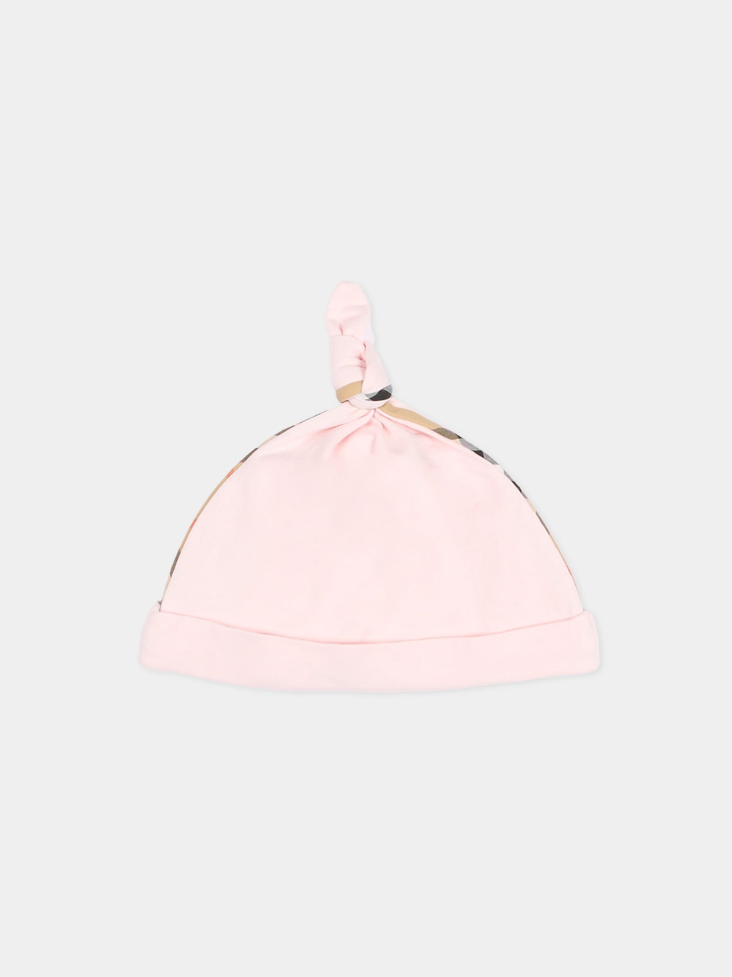 Set tutina rosa per neonata con check vintage