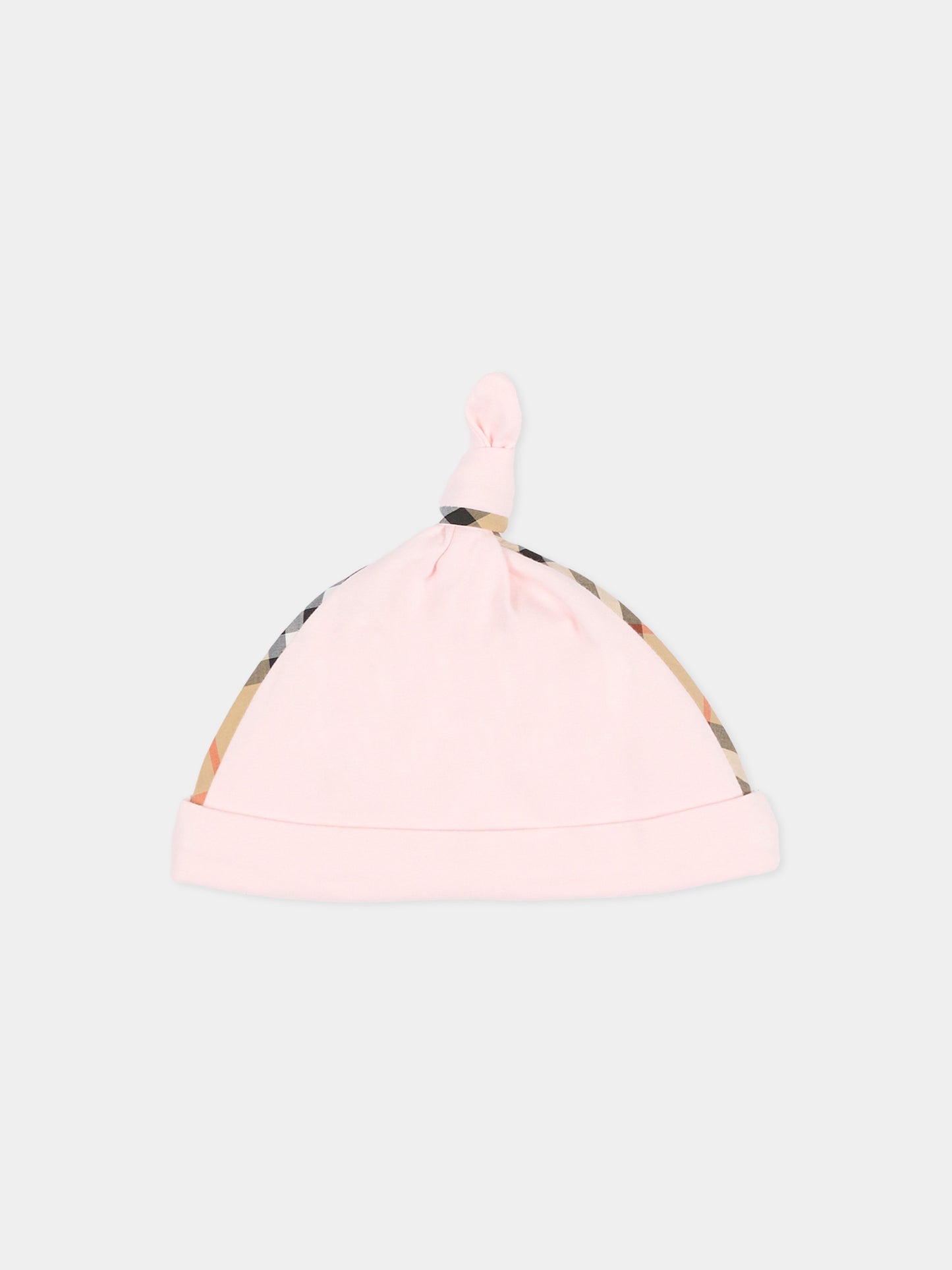 Set tutina rosa per neonata con check vintage