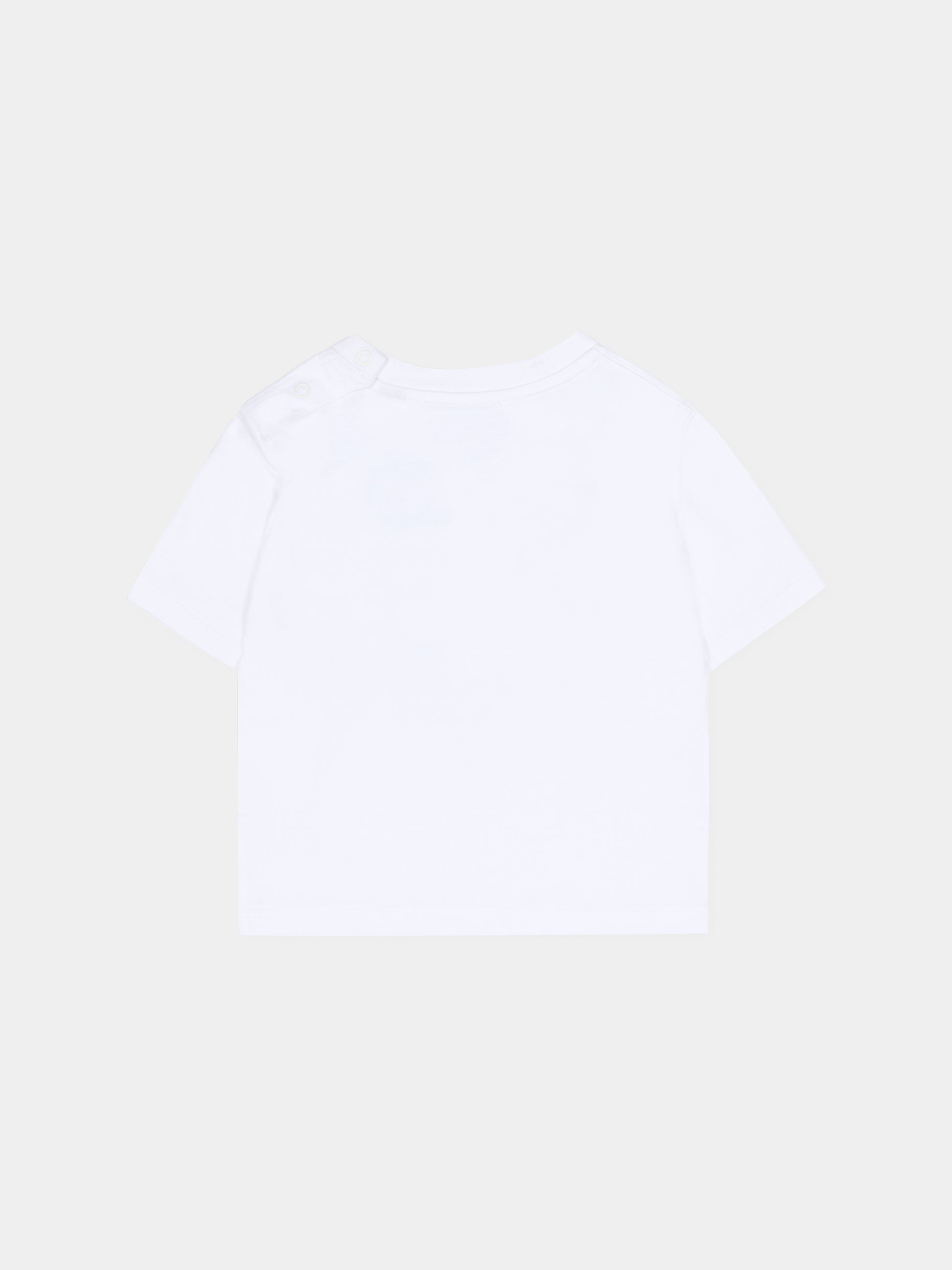 T-shirt bianca per neonati con orsetto Thomas,Burberry Kids,8121198 A1464