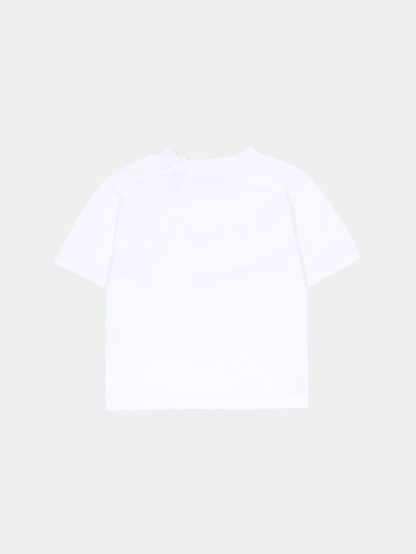 T-shirt bianca per neonati con cavaliere equetre,Burberry Kids,8121205 A1464