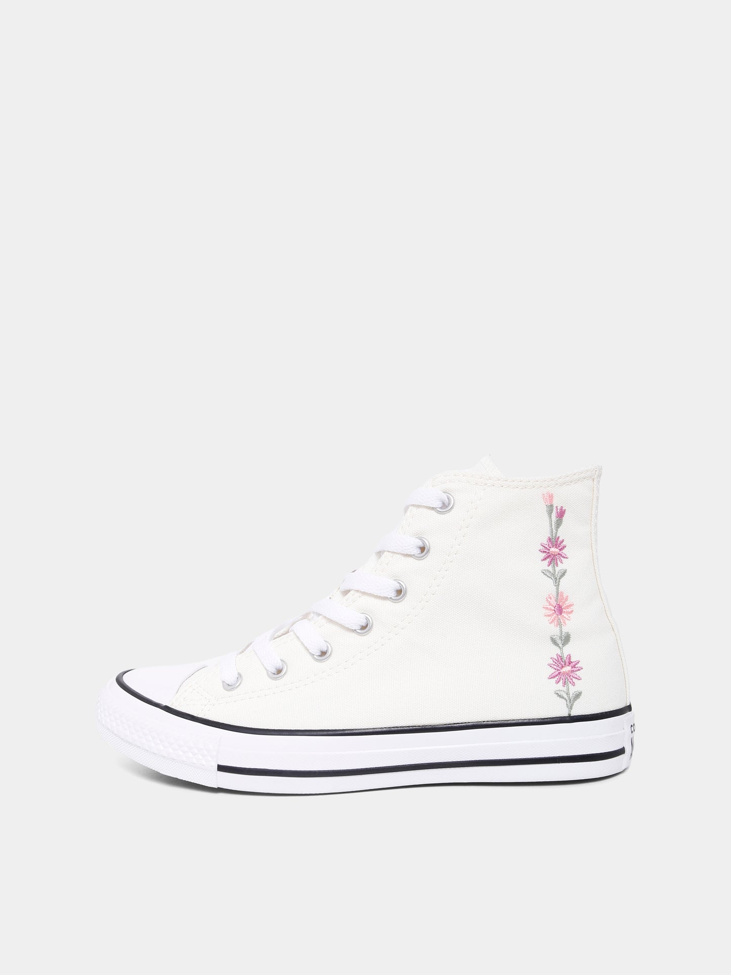 Sneakers Chuck Taylor All Star avorio per bambina con fiori ricamati,Converse,A11774C