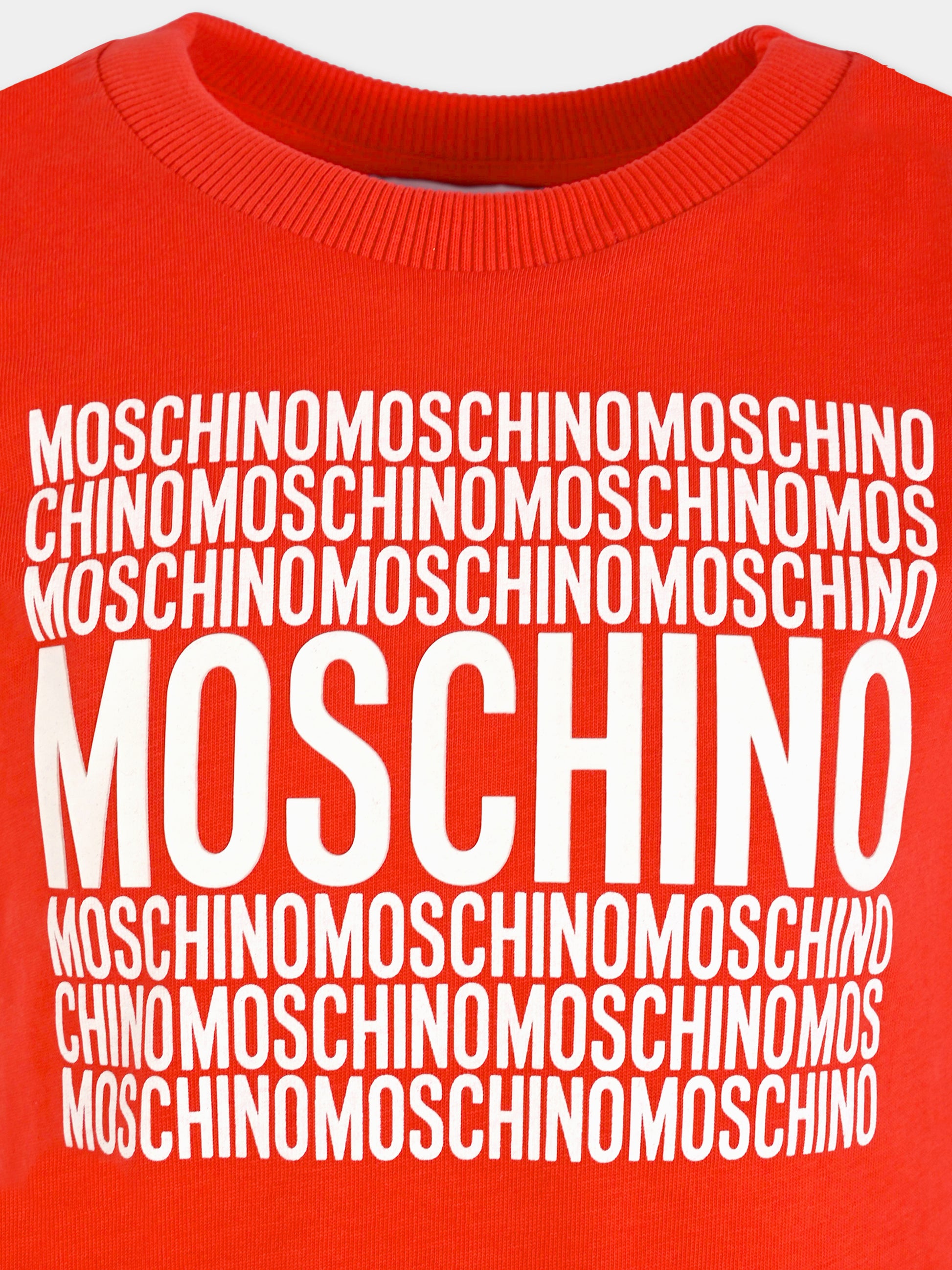 T-shirt rossa per bambini con logo,Moschino Kids,H6M04K LAA01 50109