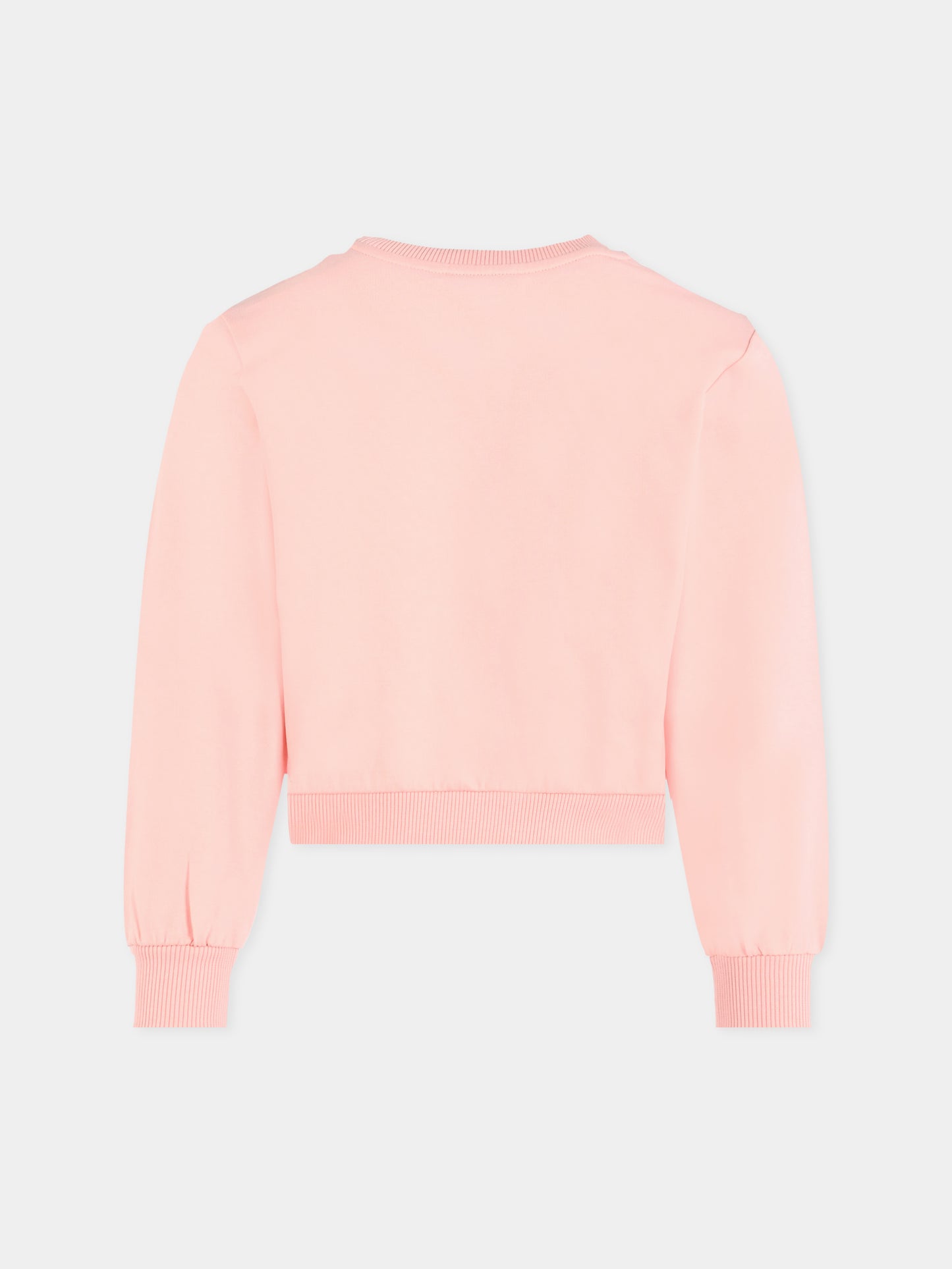 Felpa rosa per bambina con Teddy Bear e cuore,Moschino Kids,HDF066 LDA00 50209