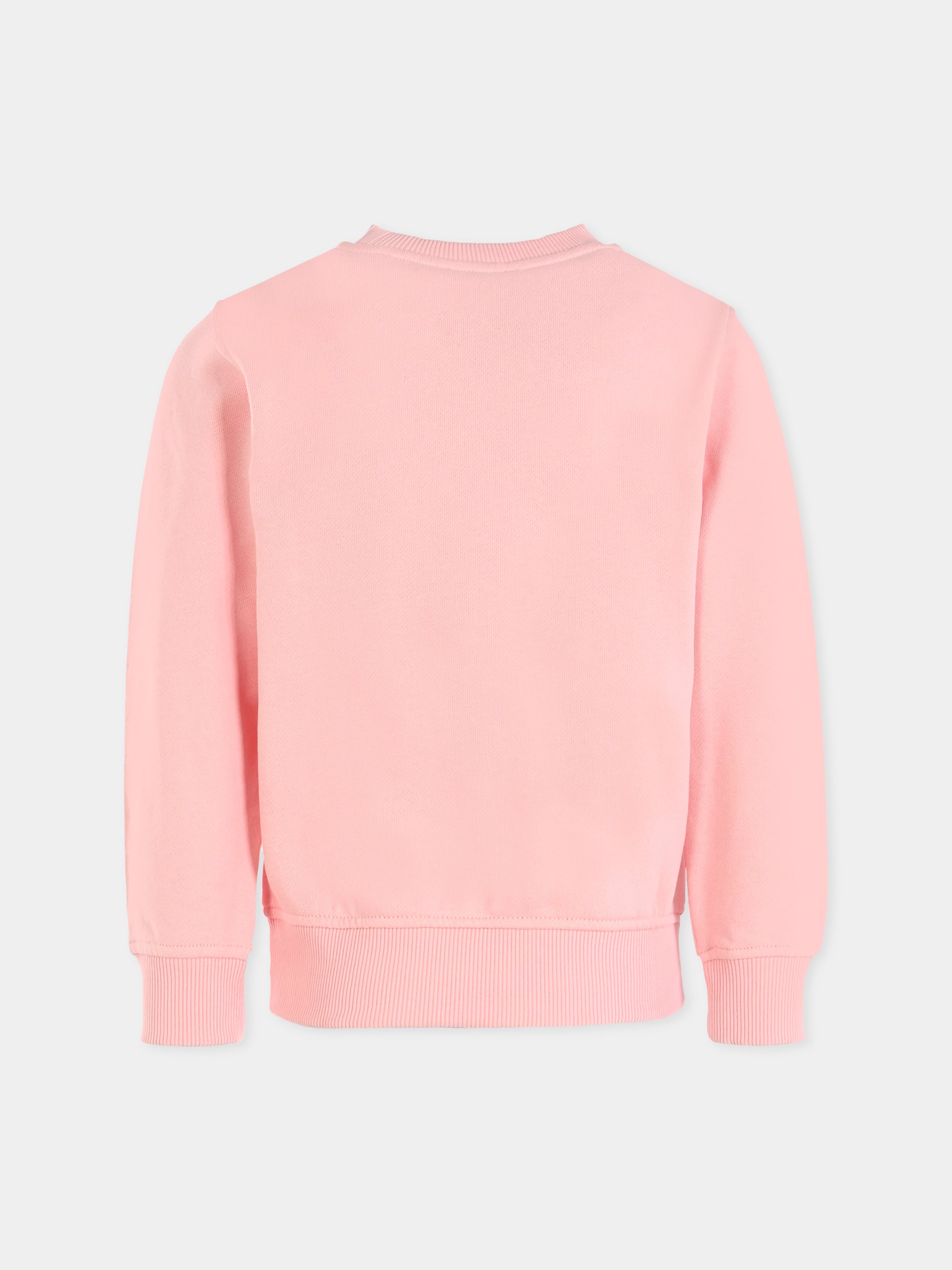 Felpa rosa per bambina con Teddy Bear,Moschino Kids,HMF08V LCA19 50209