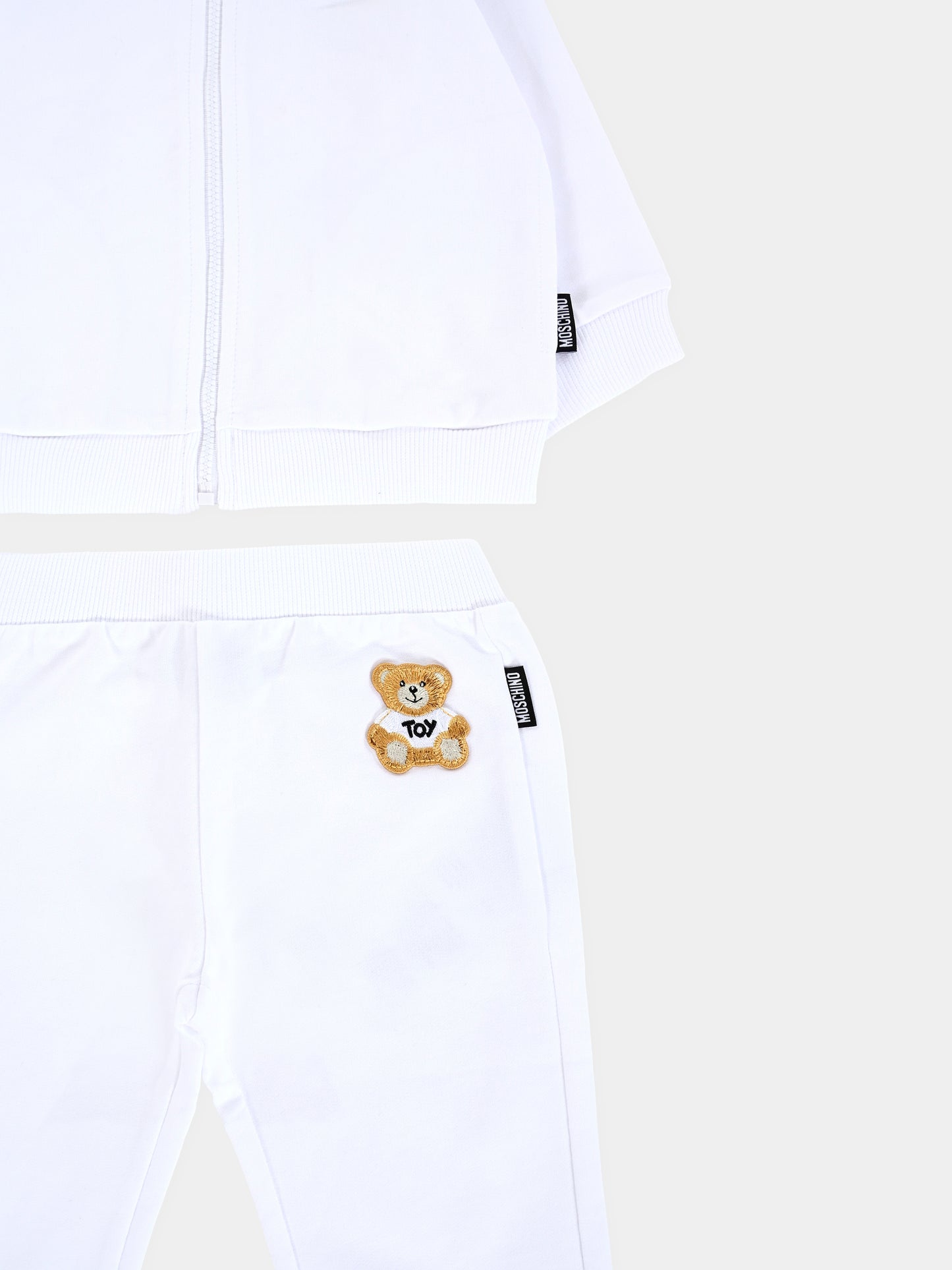 Completo bianco per neonati con Teddy Bear,Moschino Kids,MNK04P LCA19 10101