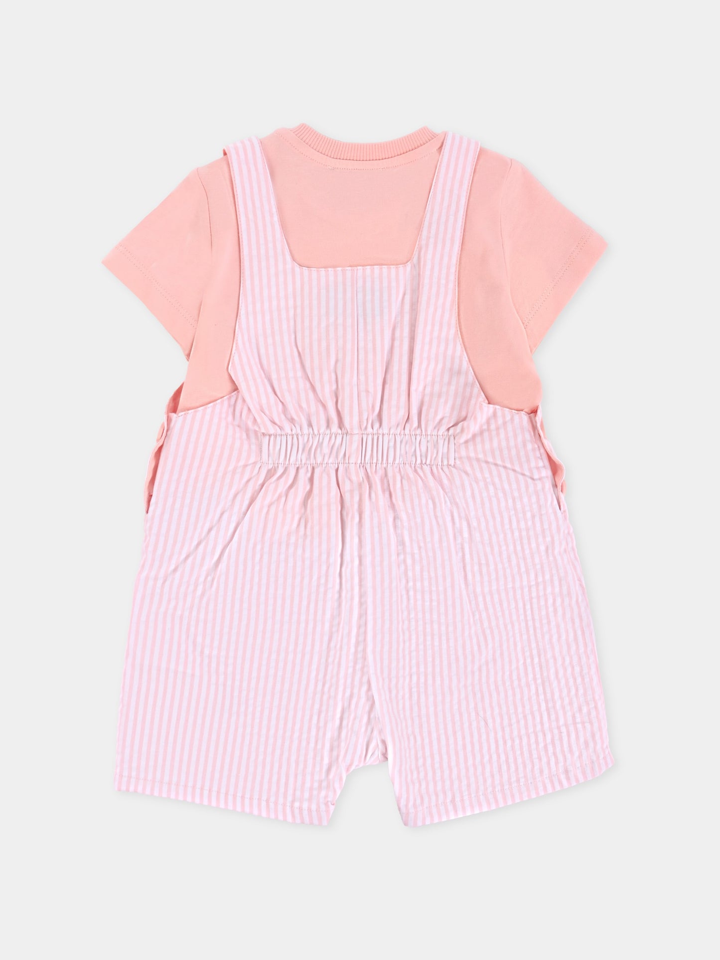 Salopette rosa per neonata con Teddy Bear,Moschino Kids,MUG01I LYE01 84324