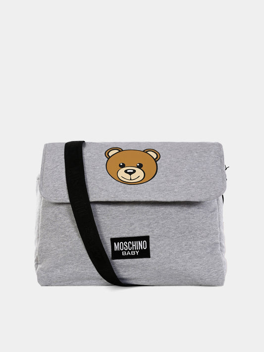 Borsa mamma grigia per neonato con Teddy Bear,Moschino Kids,MUX05B LCA19 60926