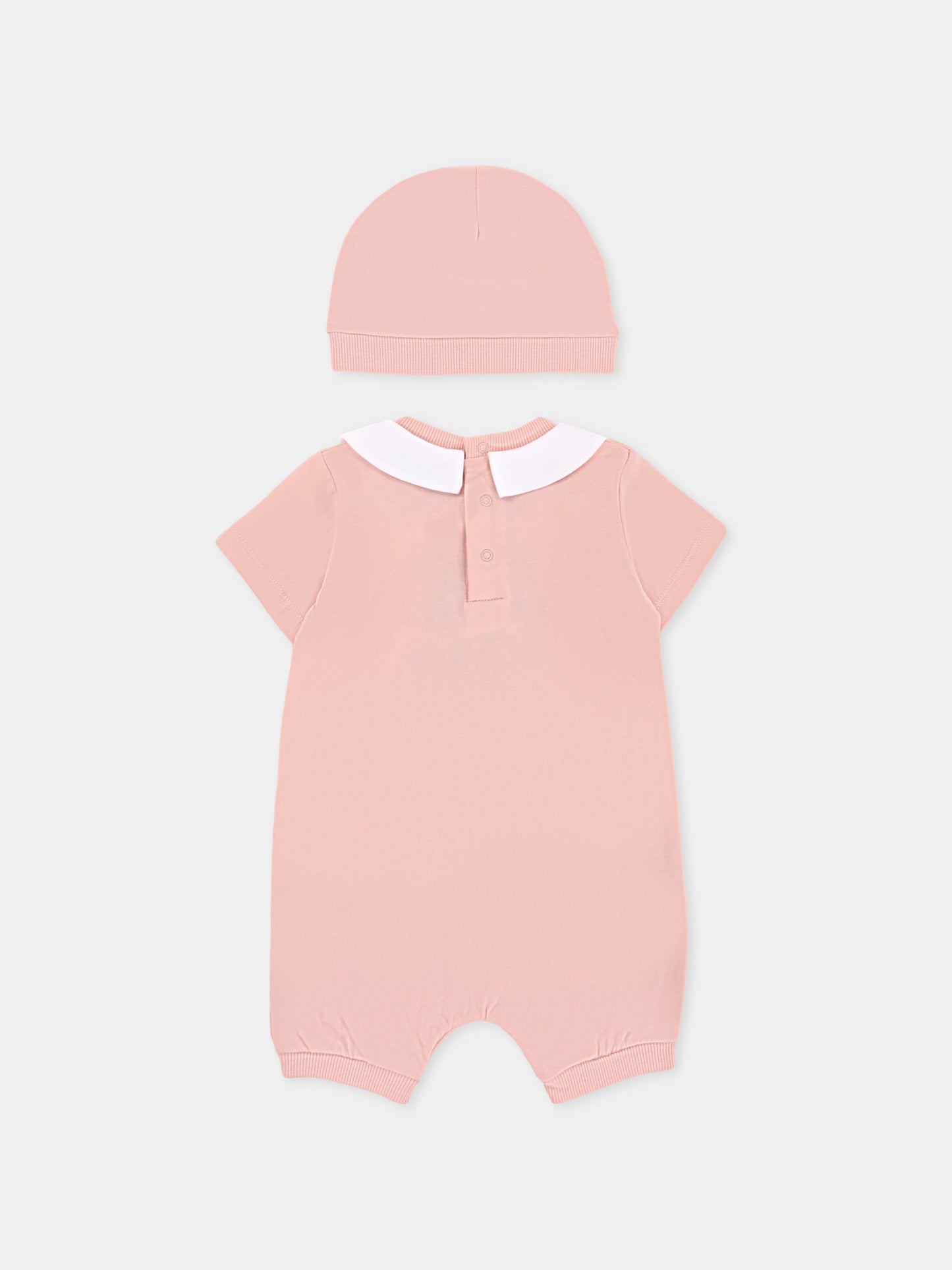 Set pagliaccetto rosa per neonata con Teddy Bear,Moschino Kids,MUY07N LAA03 50209