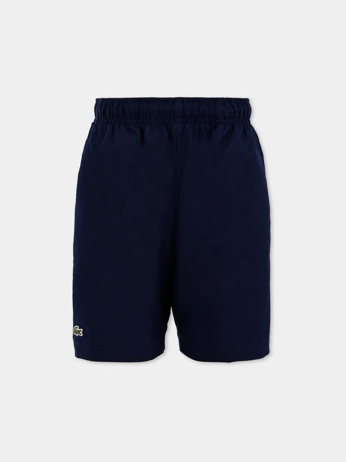 Shorts blu per bambino con coccodrillo