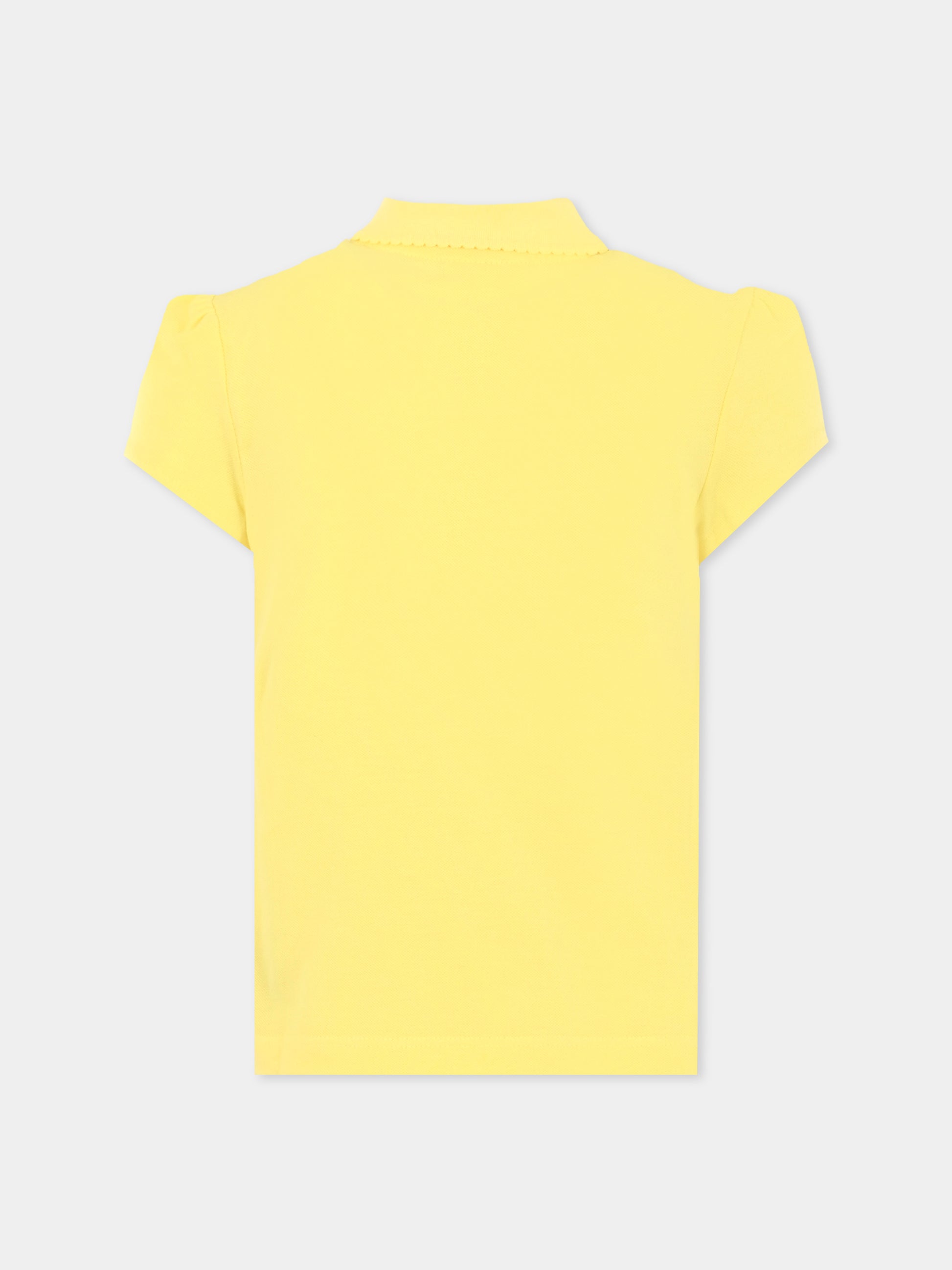 Polo gialla per bambina con coccodrillo,Lacoste,PJ3594 107