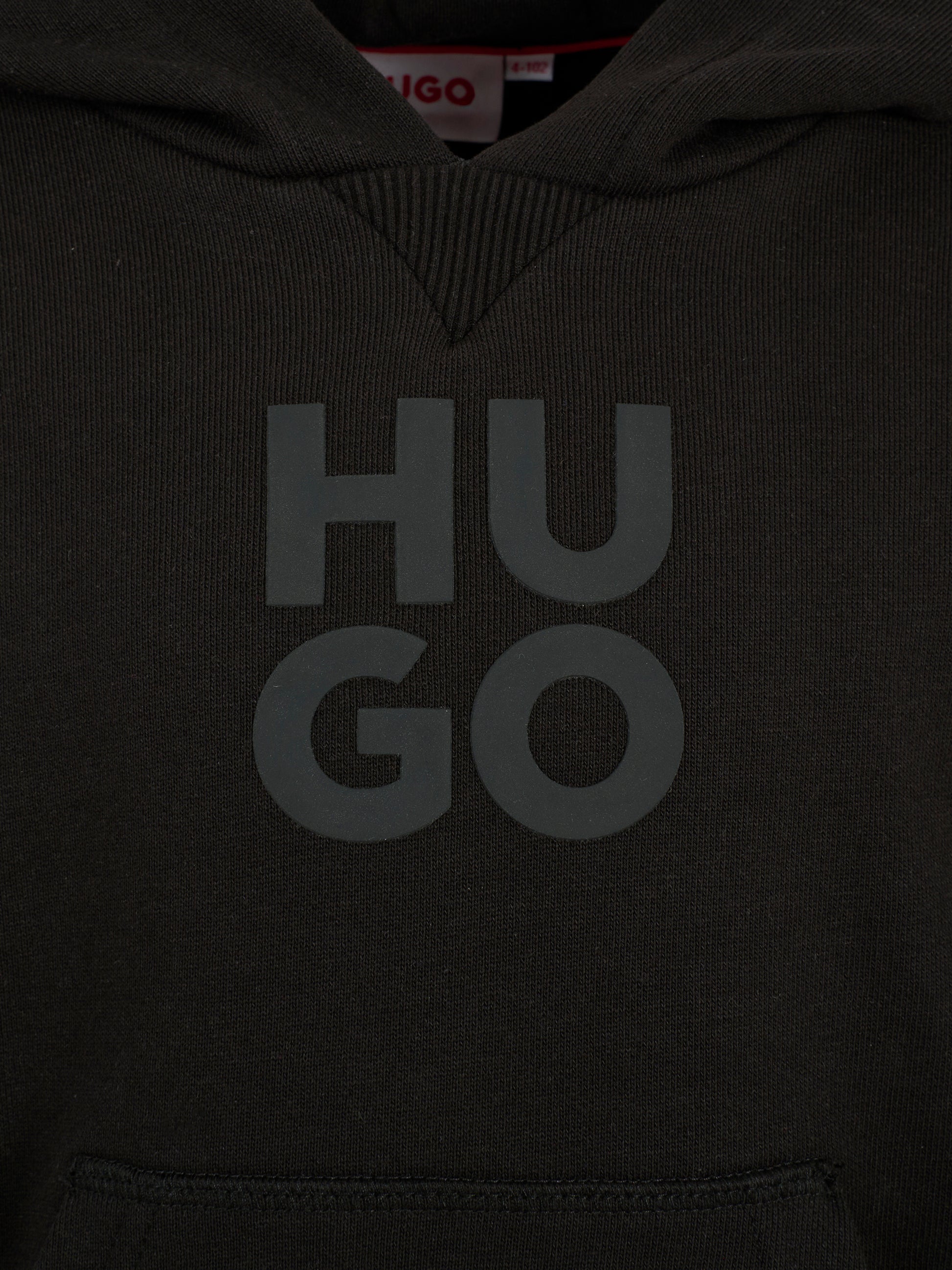 Felpa nera per bambino con logo,Hugo,G00349 09B