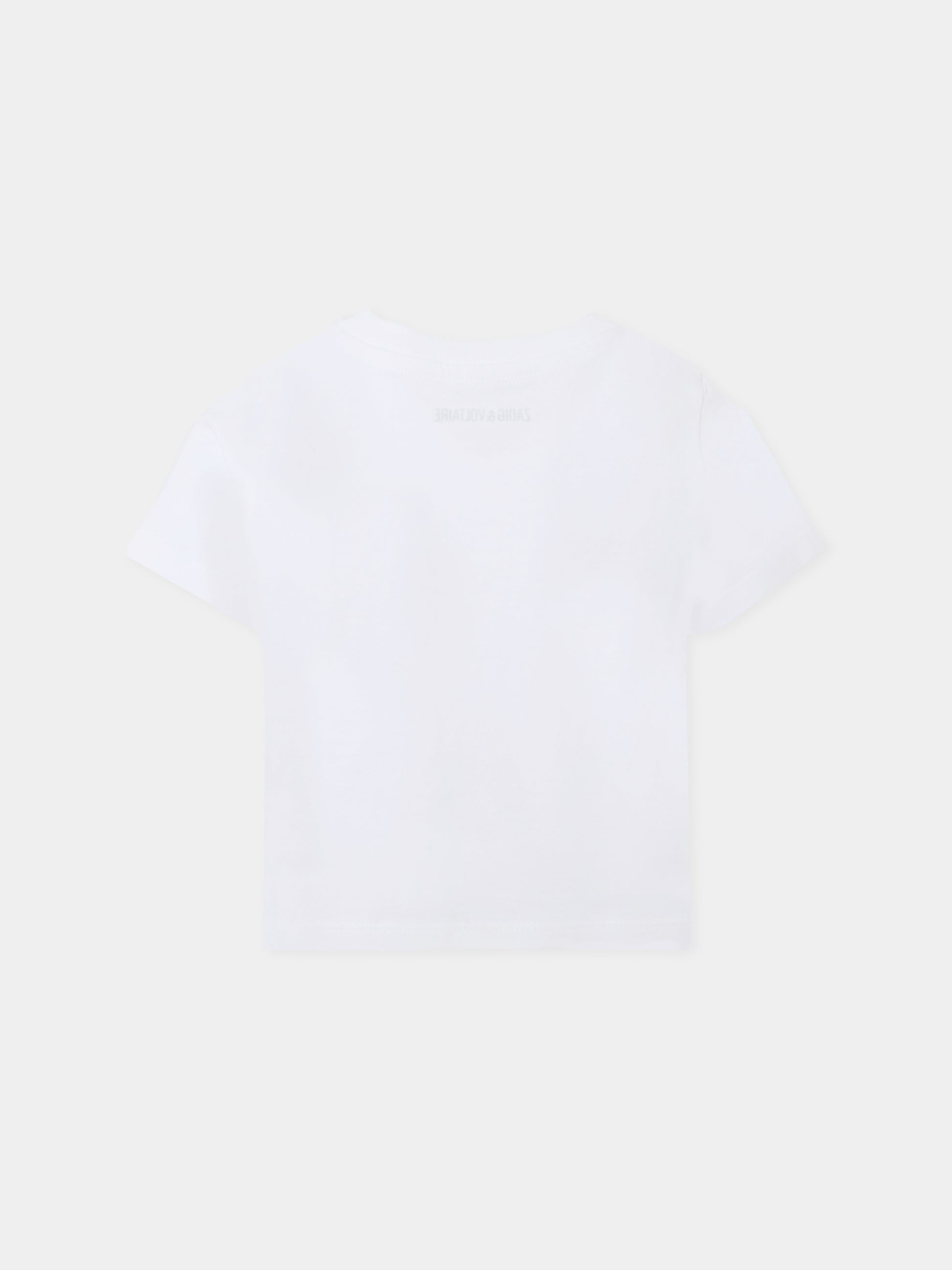T-shirt bianca per bambina con scritta,Zadig & Voltaire Kids,X60317 10P