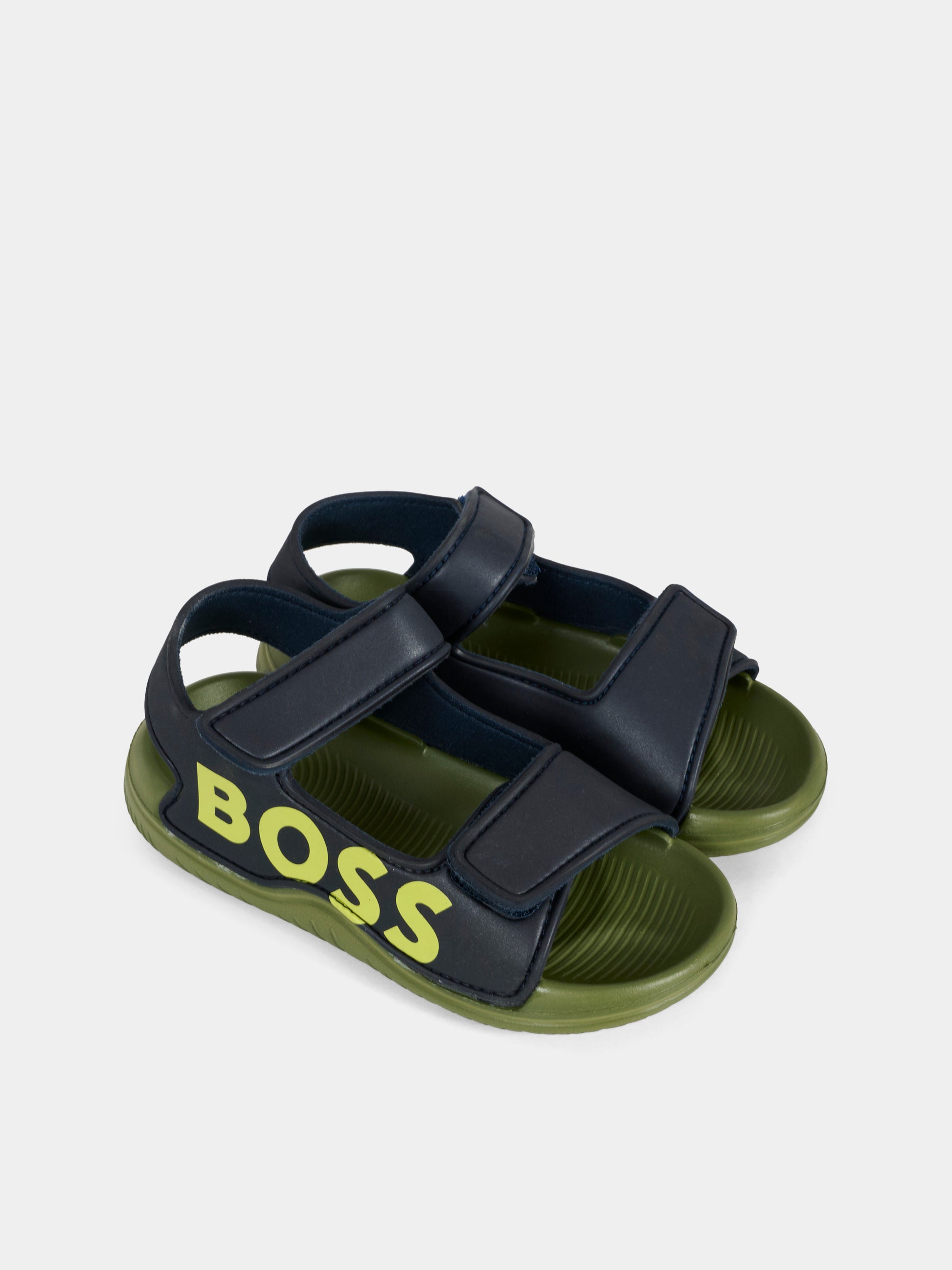 Sandali blu per neonato e bambino con logo,Boss,J52158 849