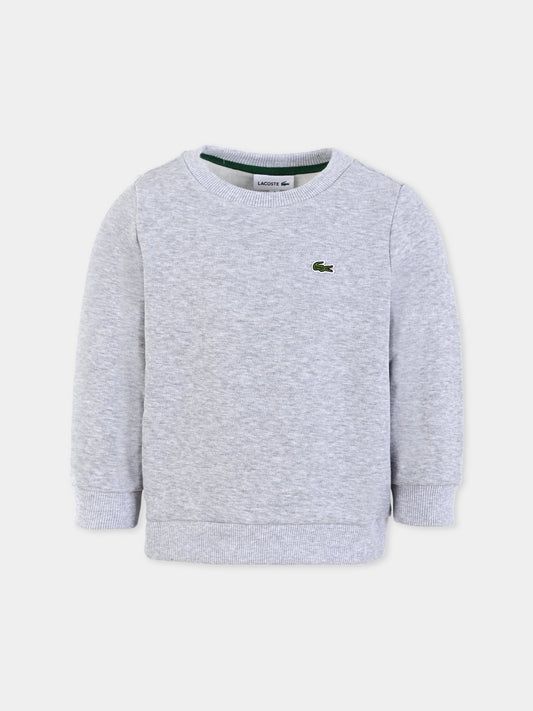 Felpa grigia per bambini con coccodrillo,Lacoste,SJ5284 CCA