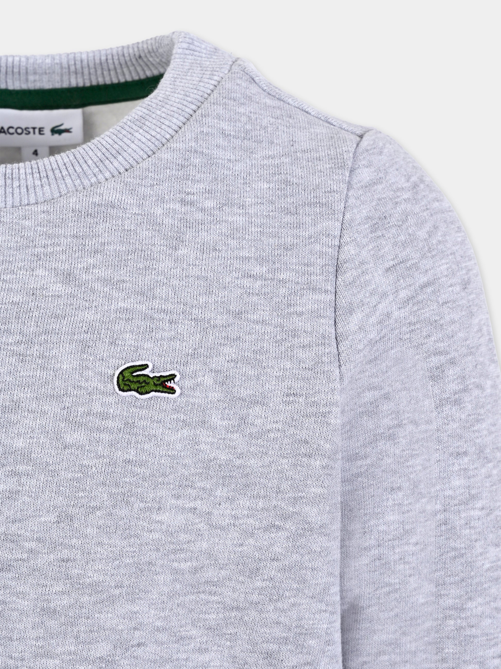 Felpa grigia per bambini con coccodrillo,Lacoste,SJ5284 CCA