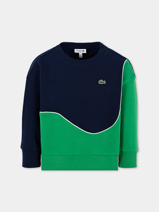 Felpa blu per bambini con coccodrillo,Lacoste,SJ8436 NZI