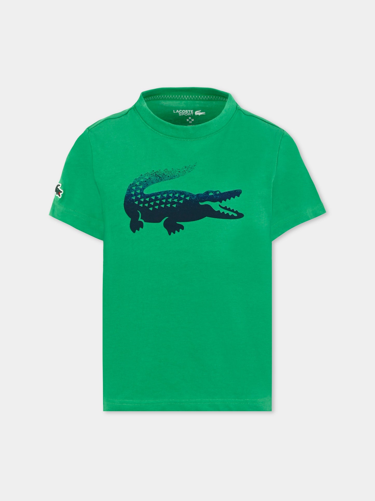 T-shirt verde per bambino con coccodrillo,Lacoste,TJ8482 SIW