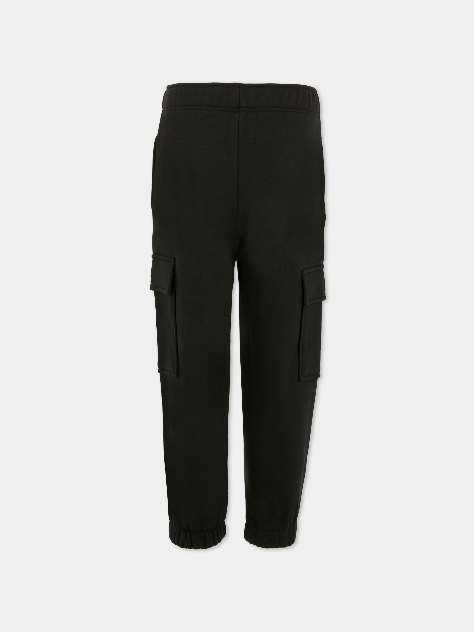 Pantaloni neri per bambini con coccodrillo,Lacoste,XJ7345 031