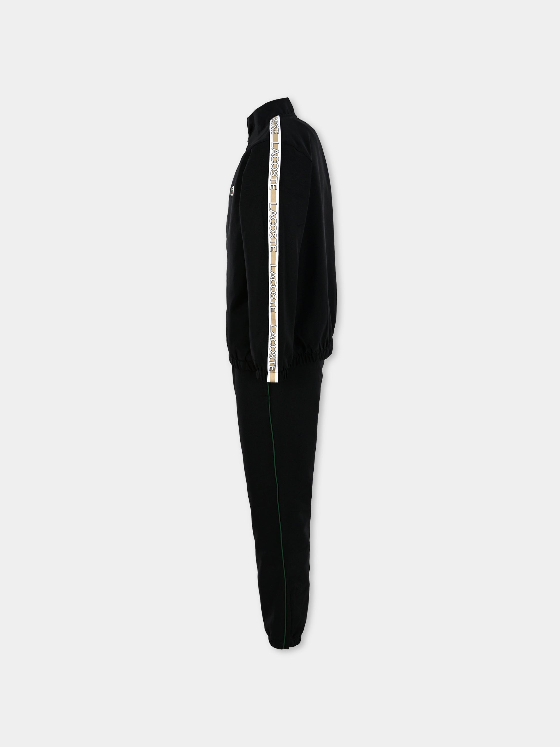 Completo nero per bambini con coccodrillo,Lacoste,WJ8484 964