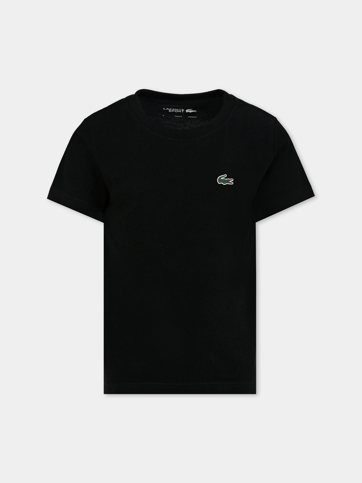 T-shirt nera per bambini con coccodrillo,Lacoste,TJ8811 031