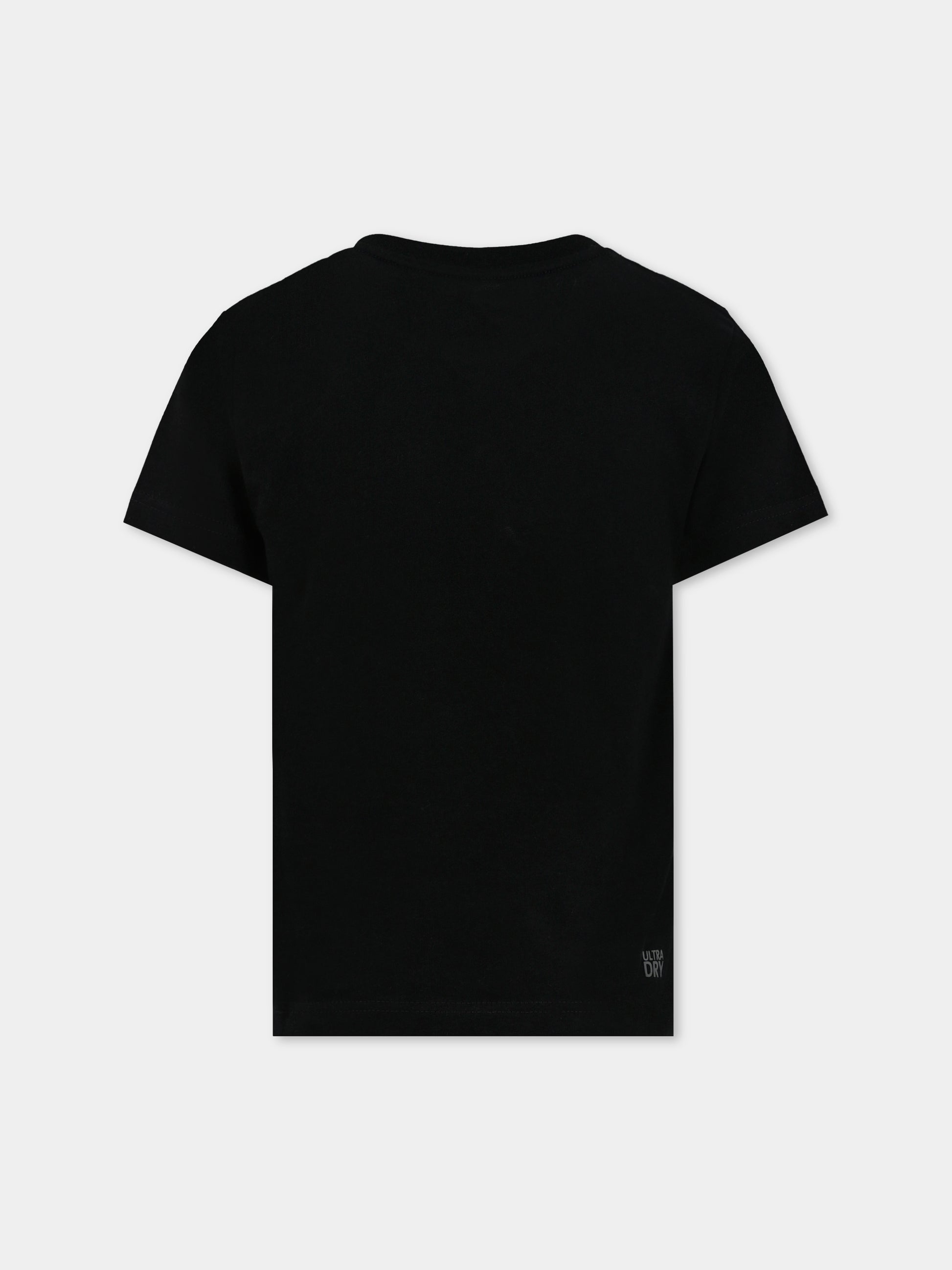 T-shirt nera per bambini con coccodrillo,Lacoste,TJ8811 031