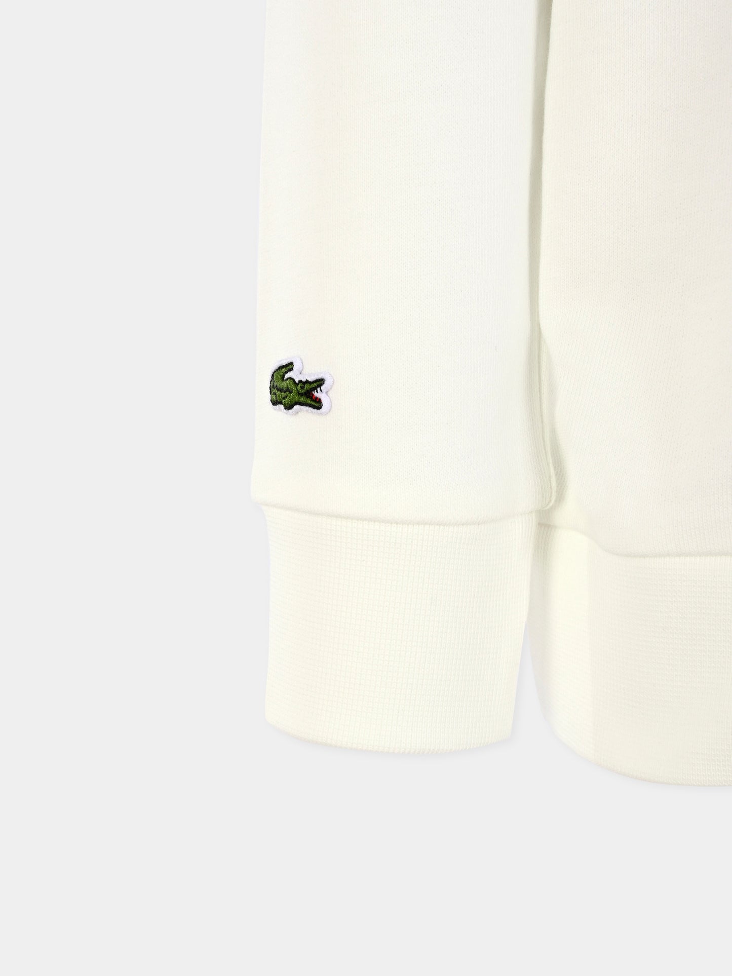 Felpa bianca per bambini con coccodrillo e logo,Lacoste,SJ3004 70V