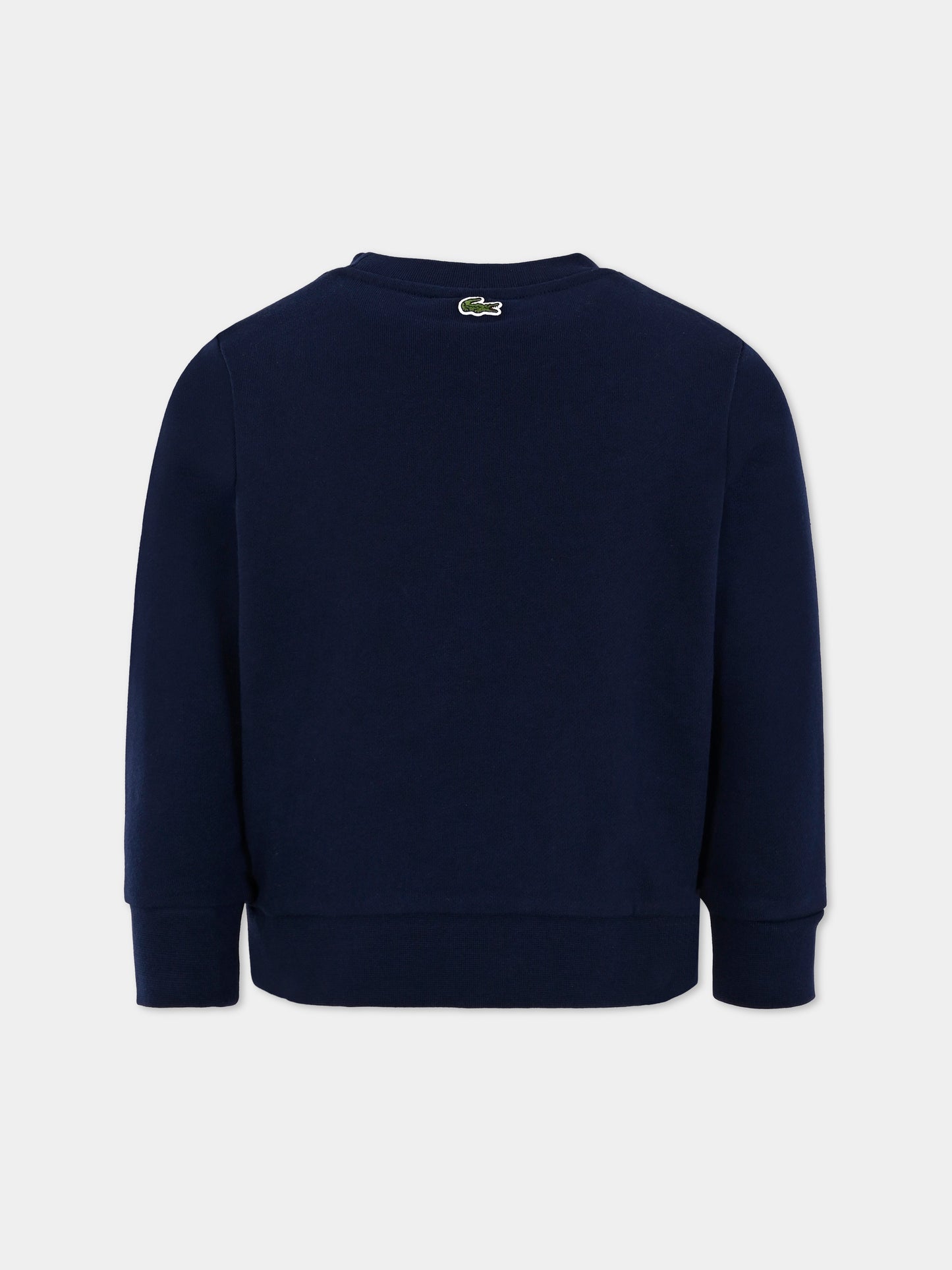 Felpa blu per bambini con logo e coccodrillo,Lacoste,SJ3005 166