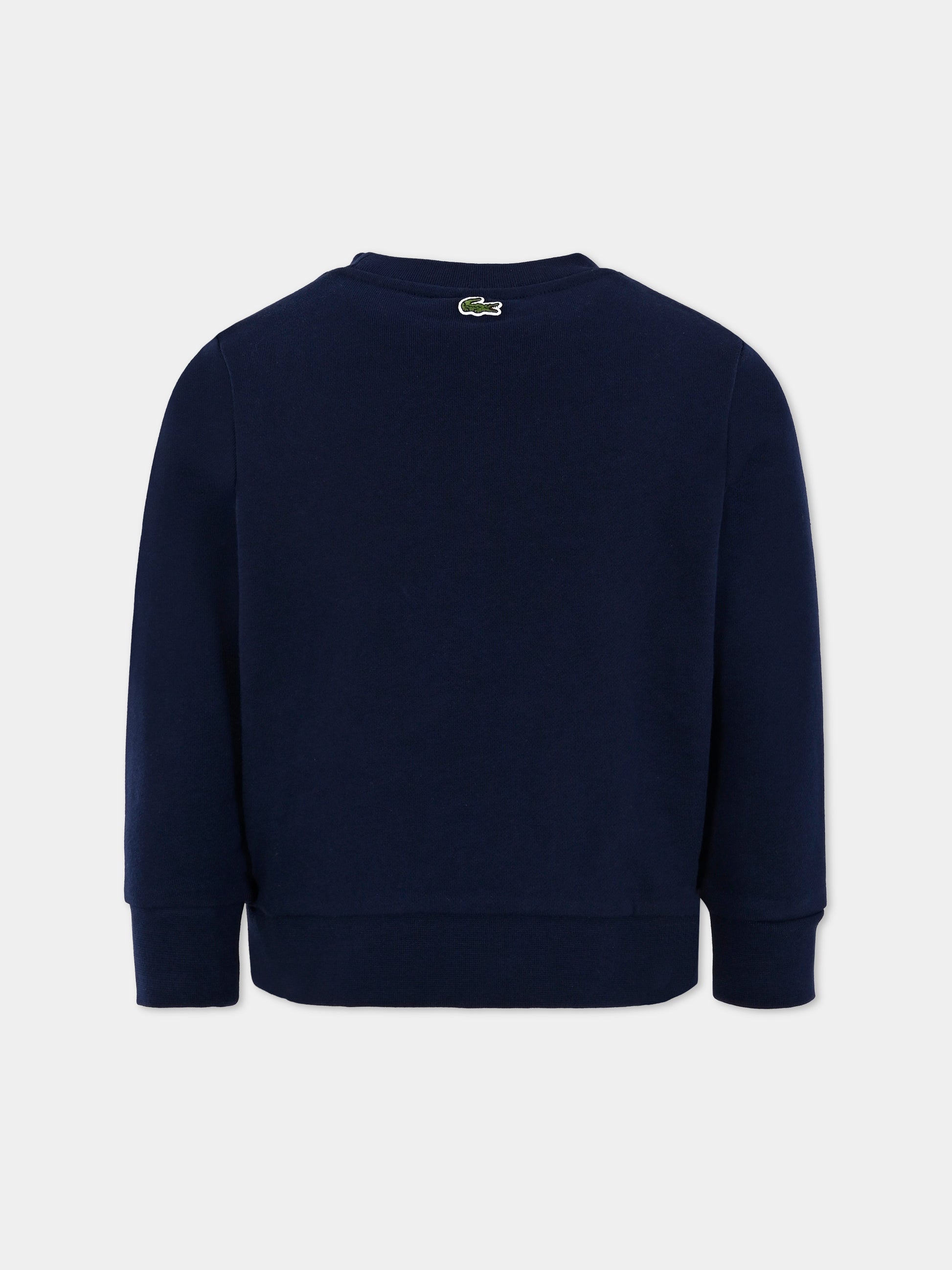 Felpa blu per bambini con logo e coccodrillo,Lacoste,SJ3005 166