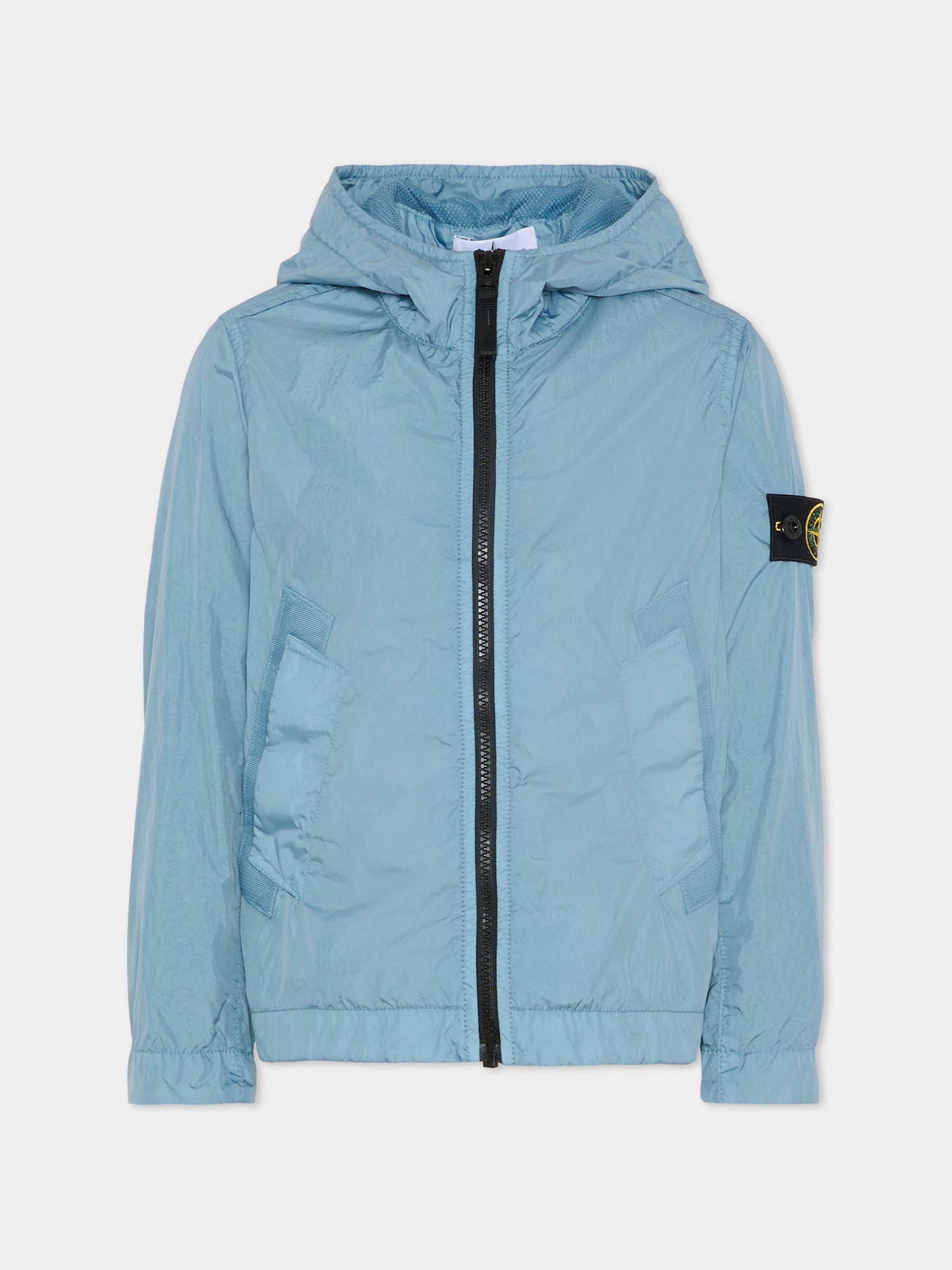 Giacca a vento celeste per bambino con bussola,Stone Island Junior,L1S16 4100003 S0A23 - V004A