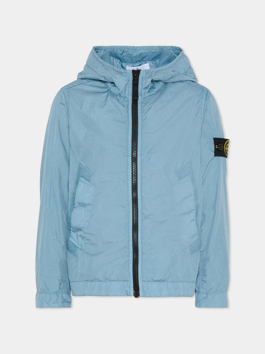 Giacca a vento celeste per bambino con bussola,Stone Island Junior,L1S16 4100003 S0A23 - V004A