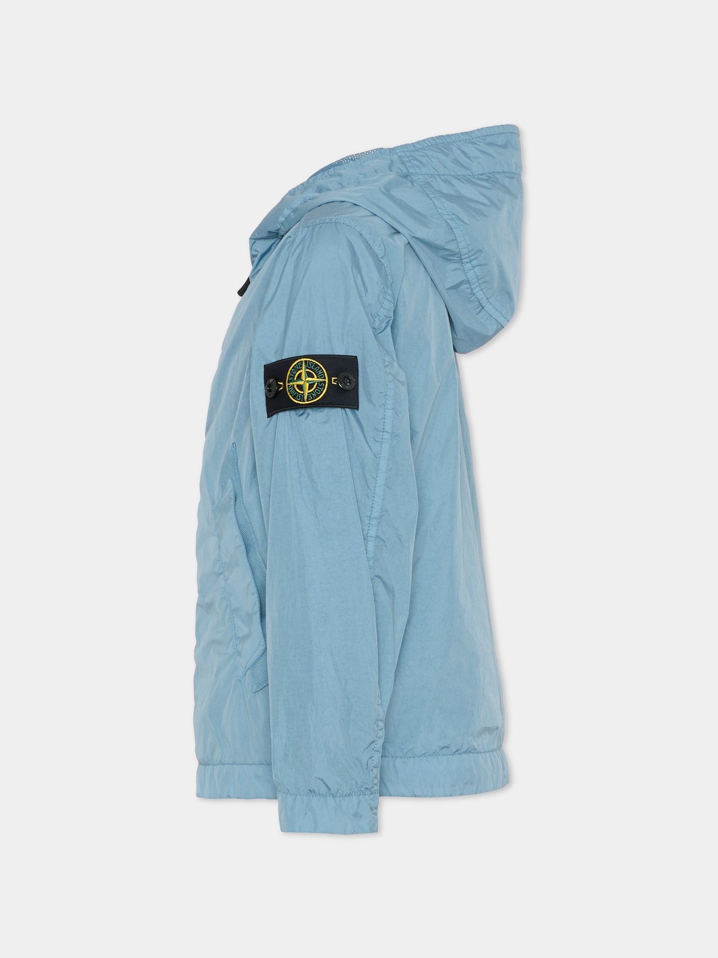Giacca a vento celeste per bambino con bussola,Stone Island Junior,L1S16 4100003 S0A23 - V004A