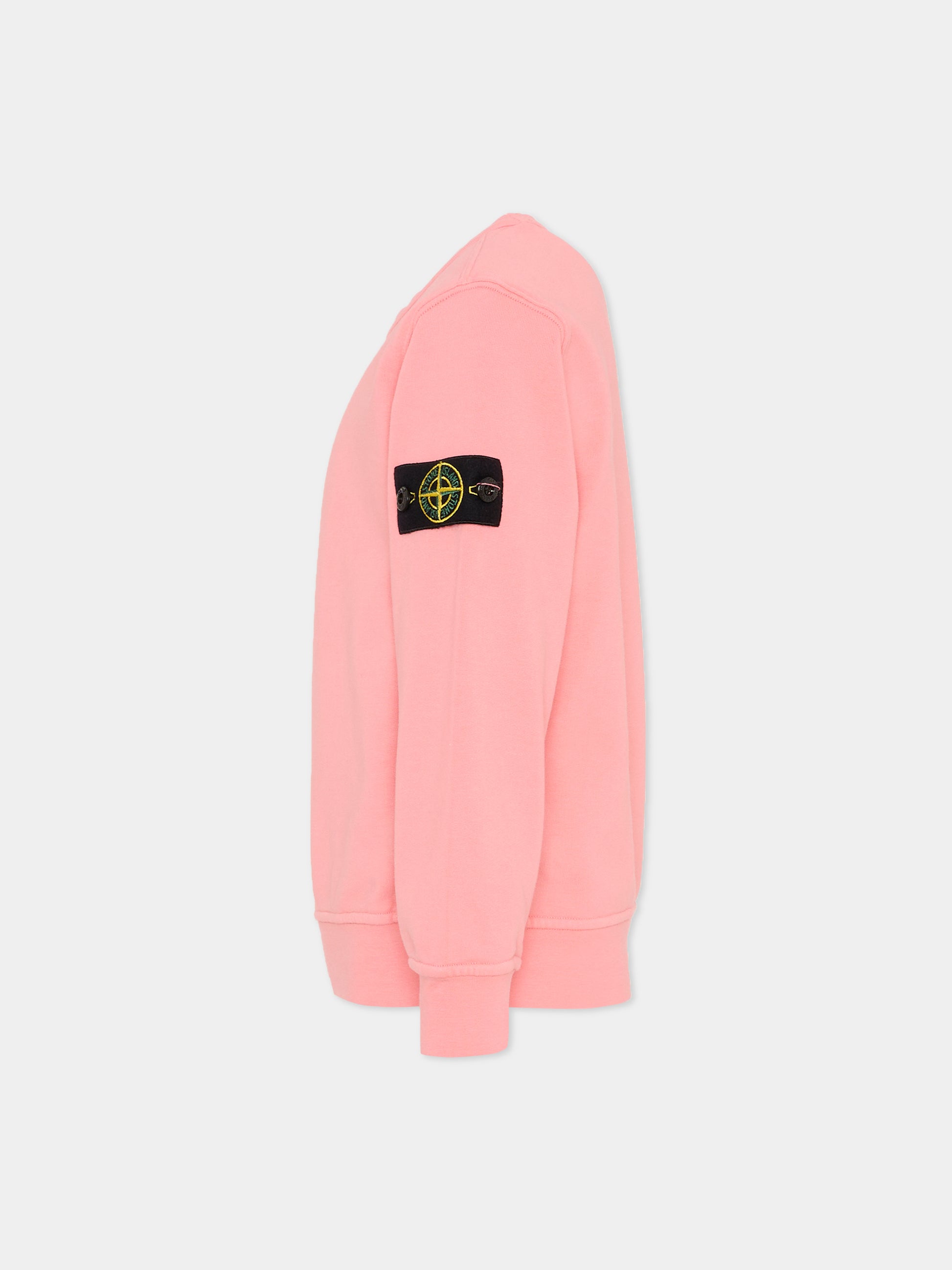 Felpa rosa per bambino con bussola,Stone Island Junior,L1S16 6100005 S0040 - V008D