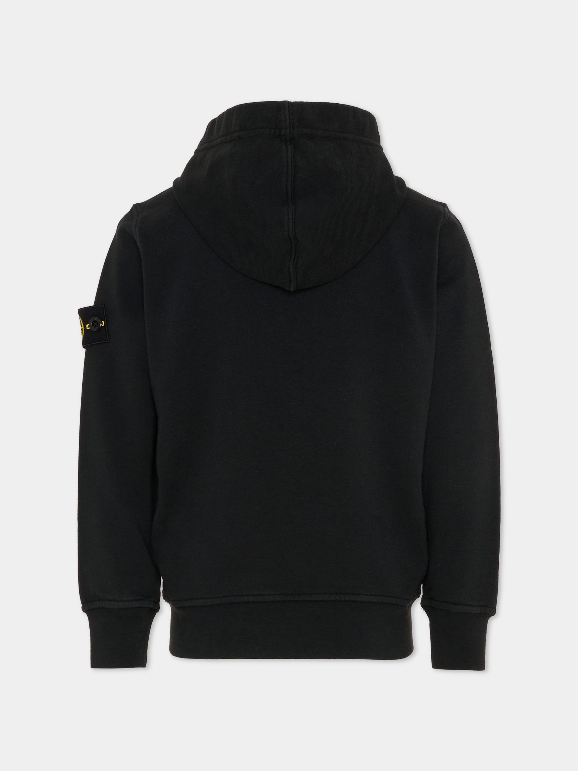 Felpa nera per bambini con bussola,Stone Island Junior,L1S16 6100004 S0040 - V0029