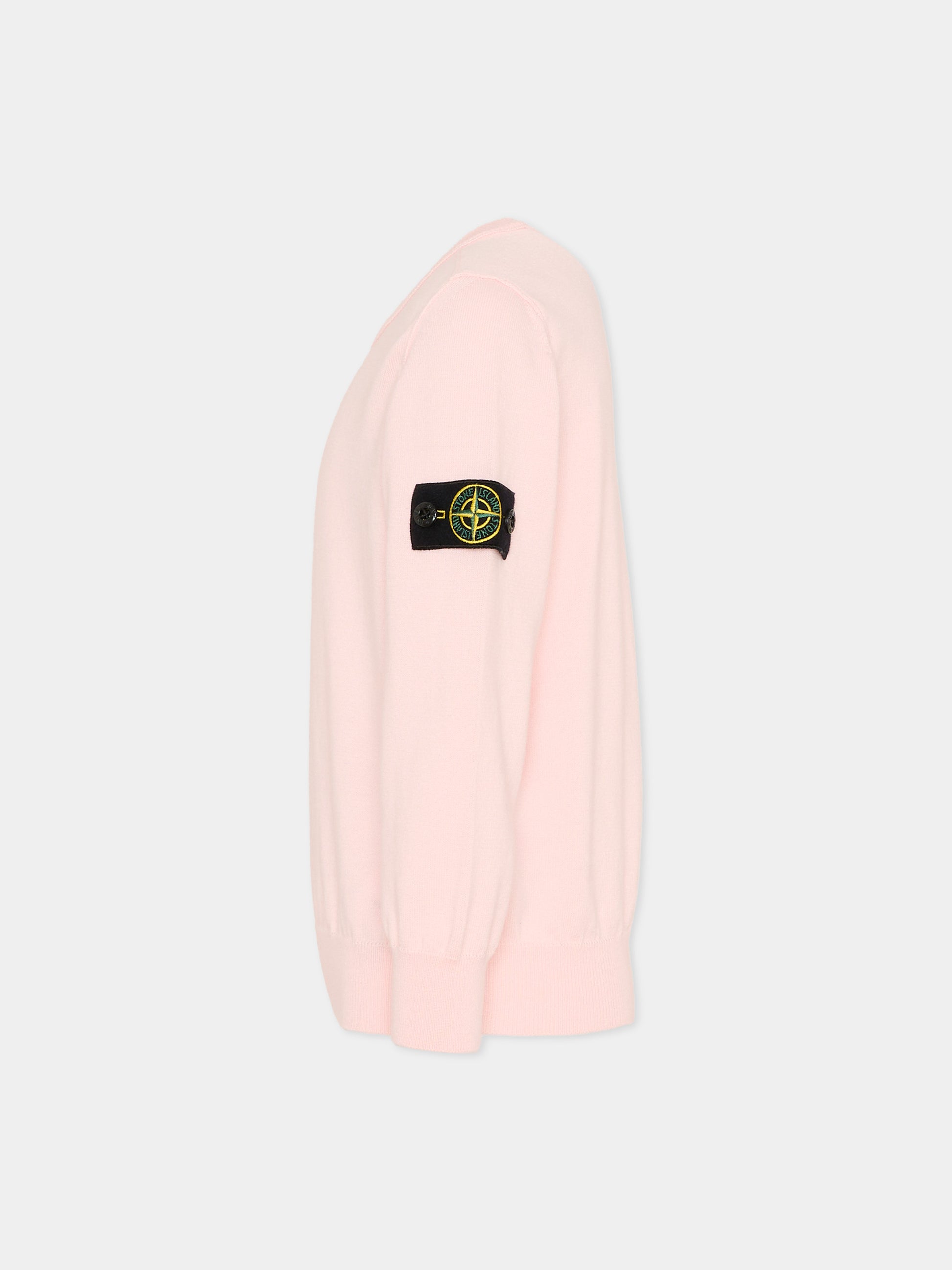 Maglione rosa per bambino con bussola,Stone Island Junior,L1S16 5100001 S00B2 - V0080