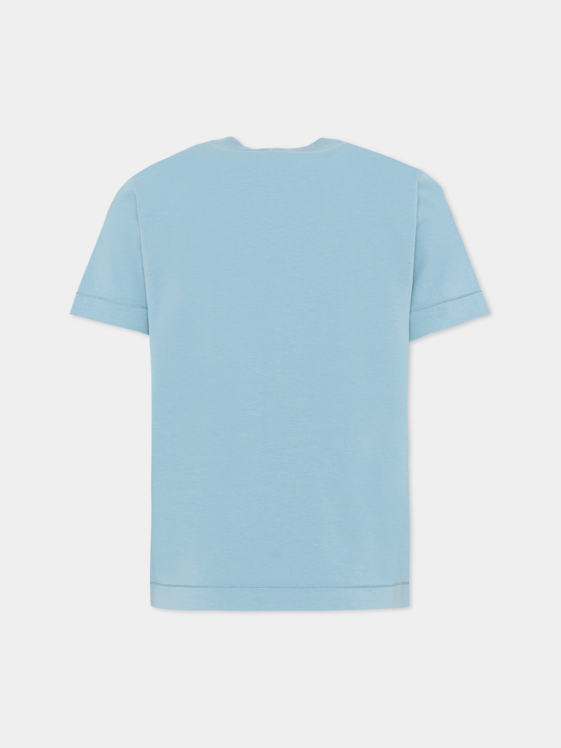 T-shirt celeste per bambino con logo,Stone Island Junior,L1S16 2100002 S0047 - V004A