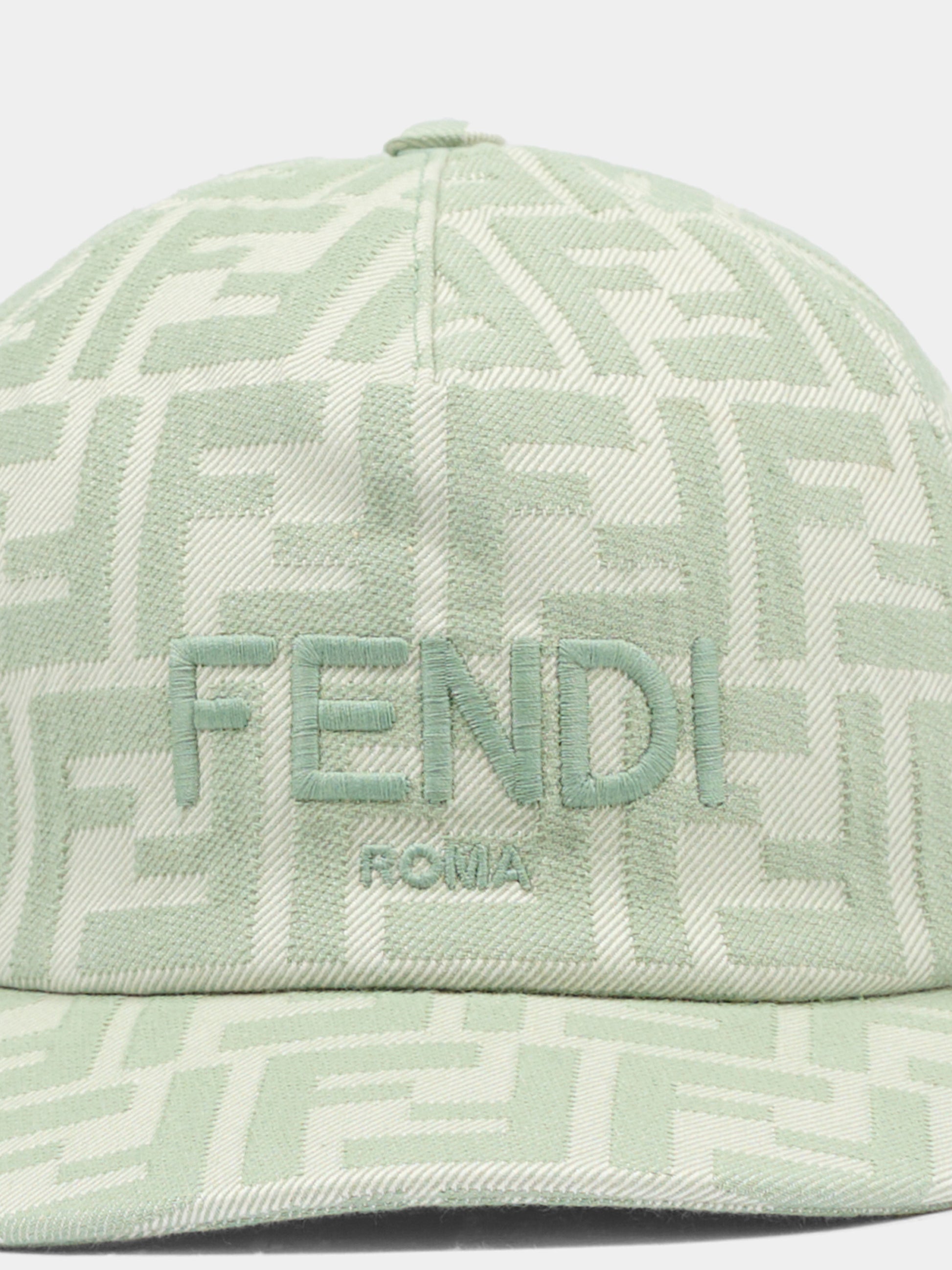 Cappello verde per bambino con FF,Fendi Kids,JFP082 AWF6 F0QG2