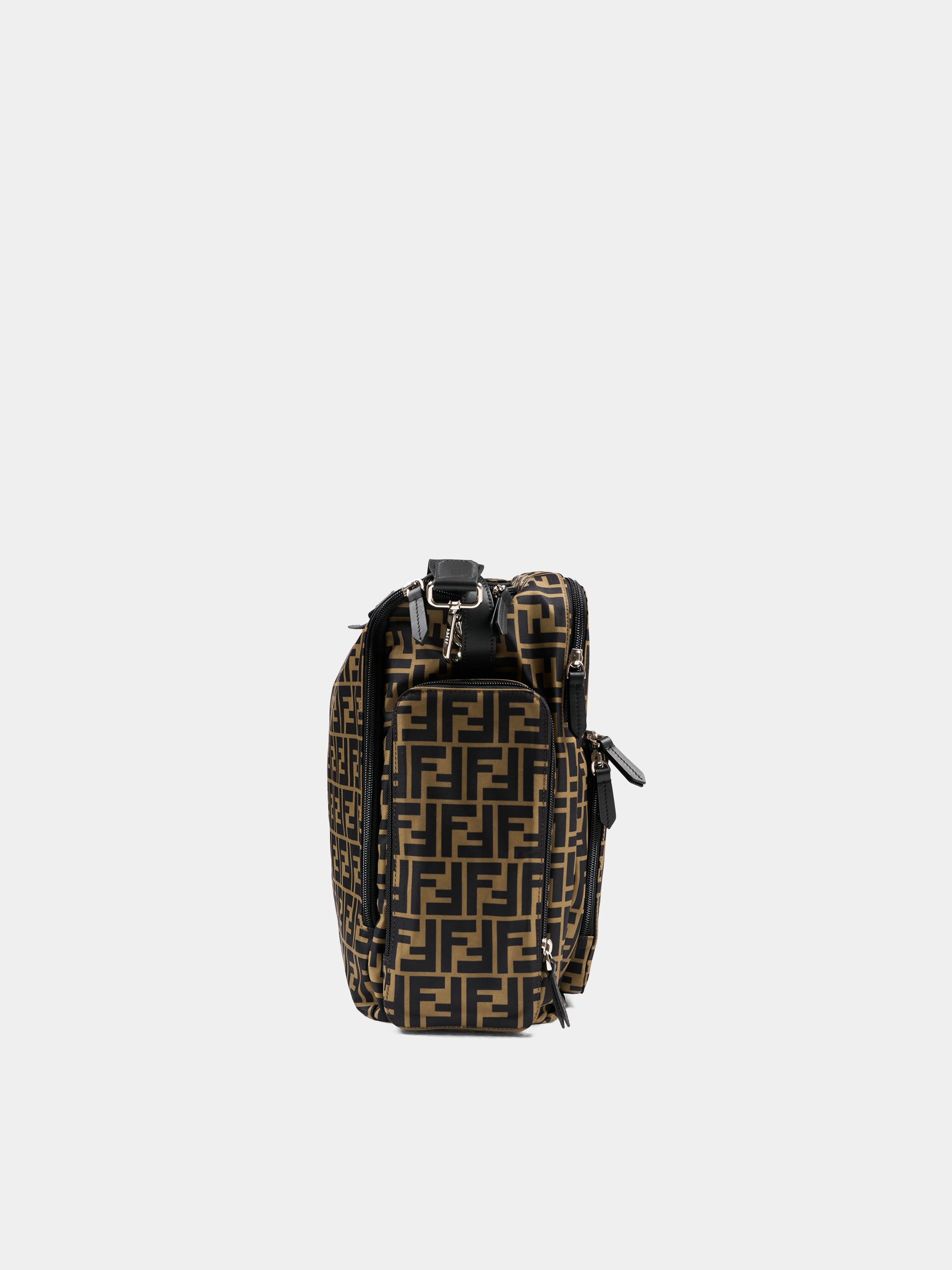 Borsa mamma marrone per neonati con FF,Fendi Kids,7VB013 ARDI F14TW