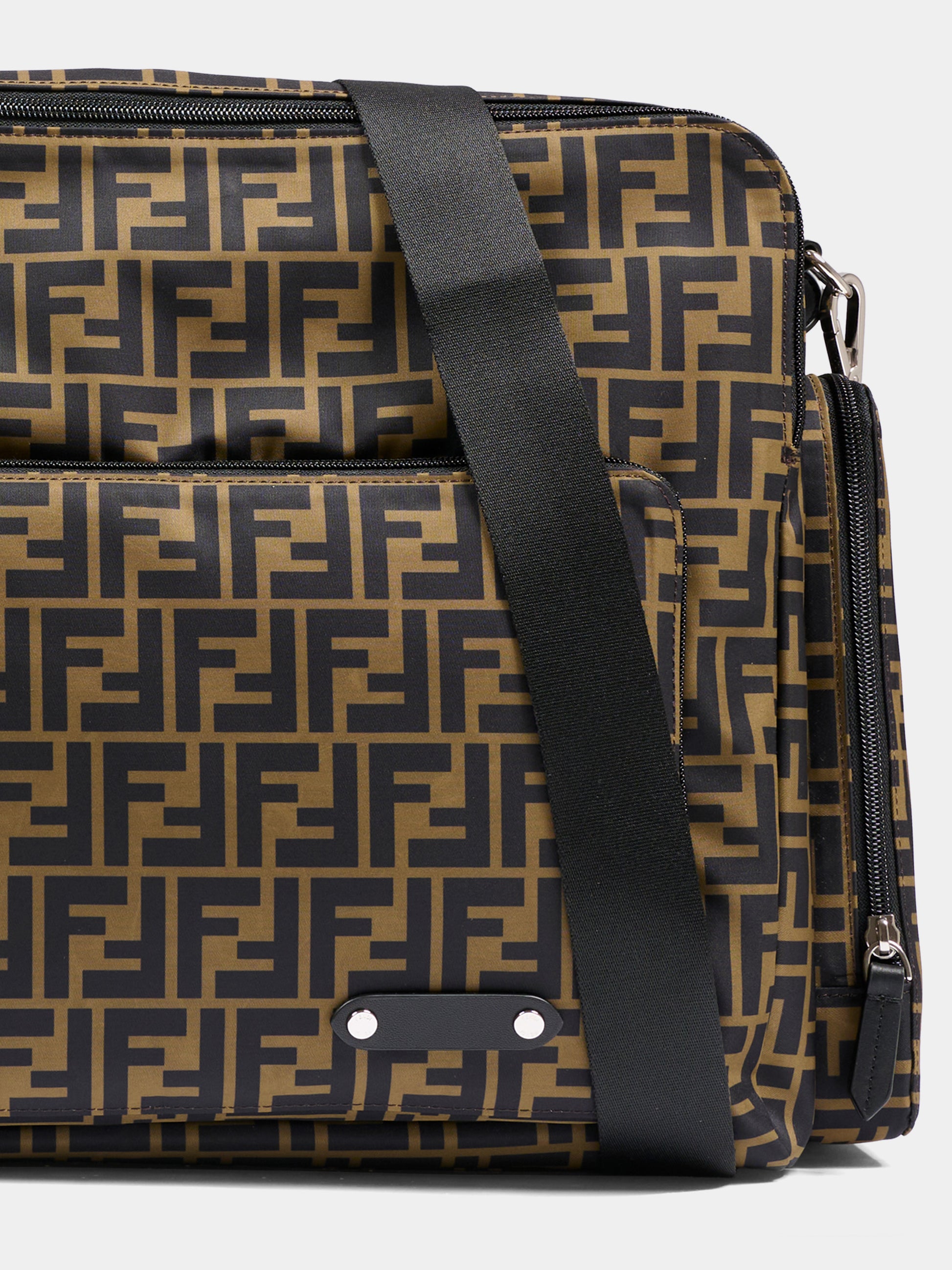 Borsa mamma marrone per neonati con FF,Fendi Kids,7VB013 ARDI F14TW