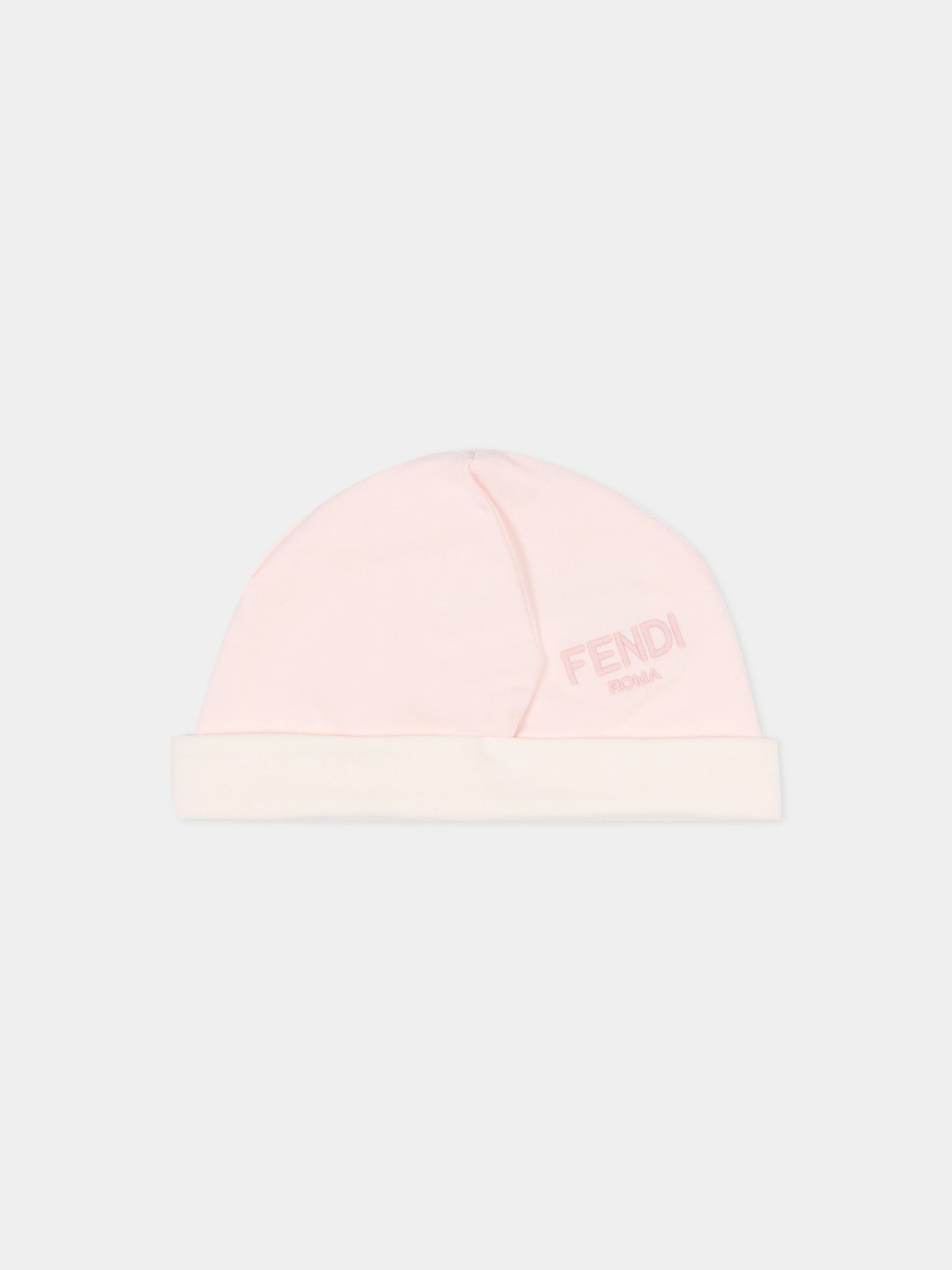 Set tutina rosa per neonata con logo ricamato,Fendi Kids,BUK154 ST8 F0C11